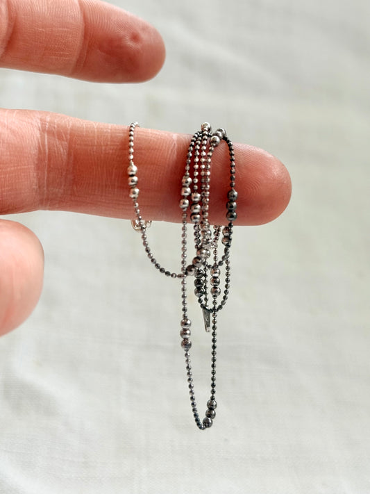 .925 fancy ball link Modern sterling silver fancy form circle link chain necklace