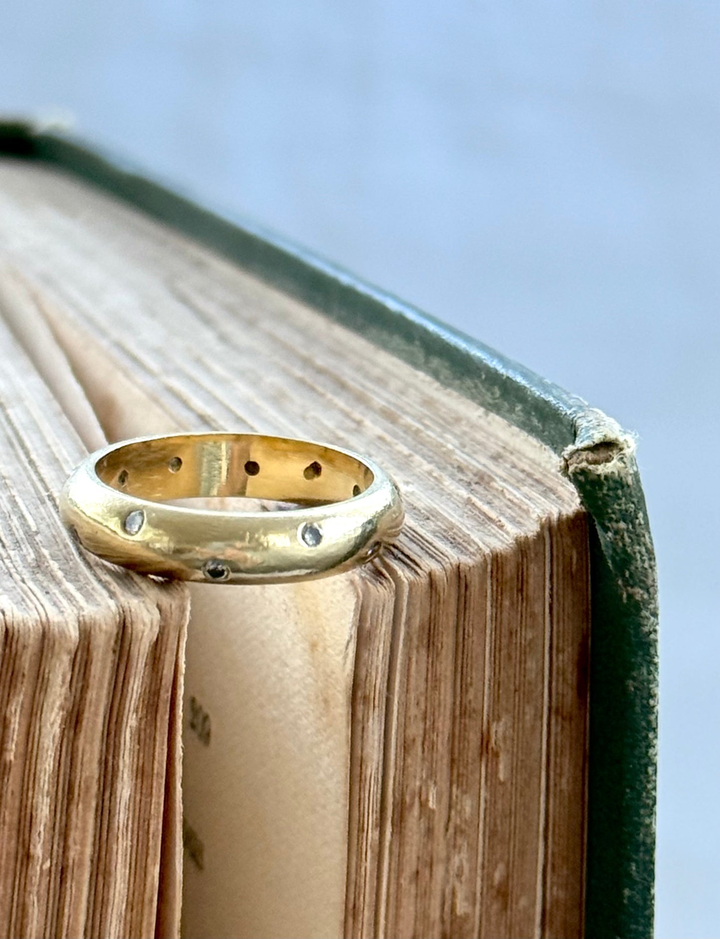 .12 diamond .18ct gold South African designer modernist luxury eternity ring band
