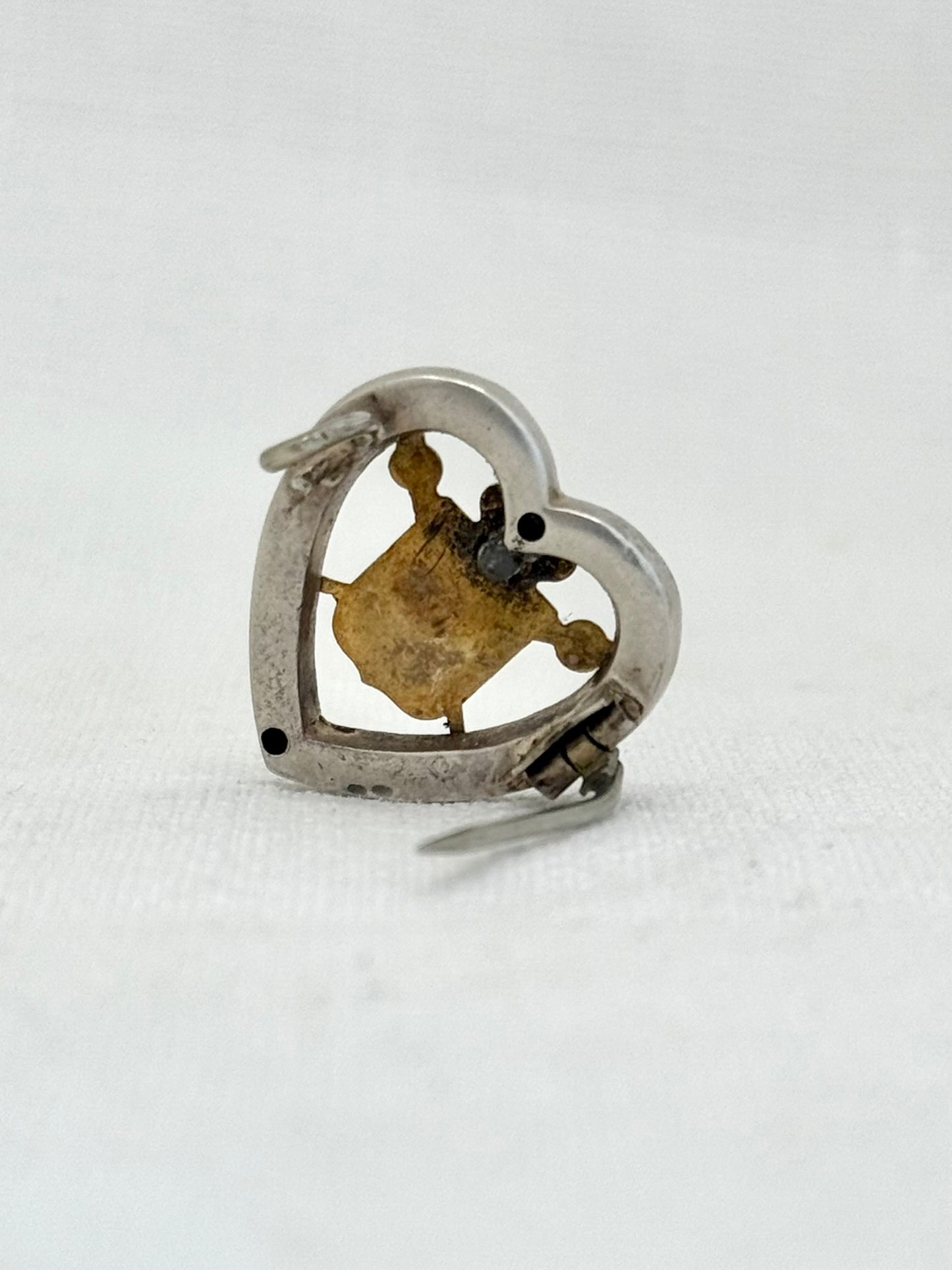 .1837 .1887 .925 antique Victorian sentimental heart Queen Victoria Golden 50 years silver British crest jubilee brooch