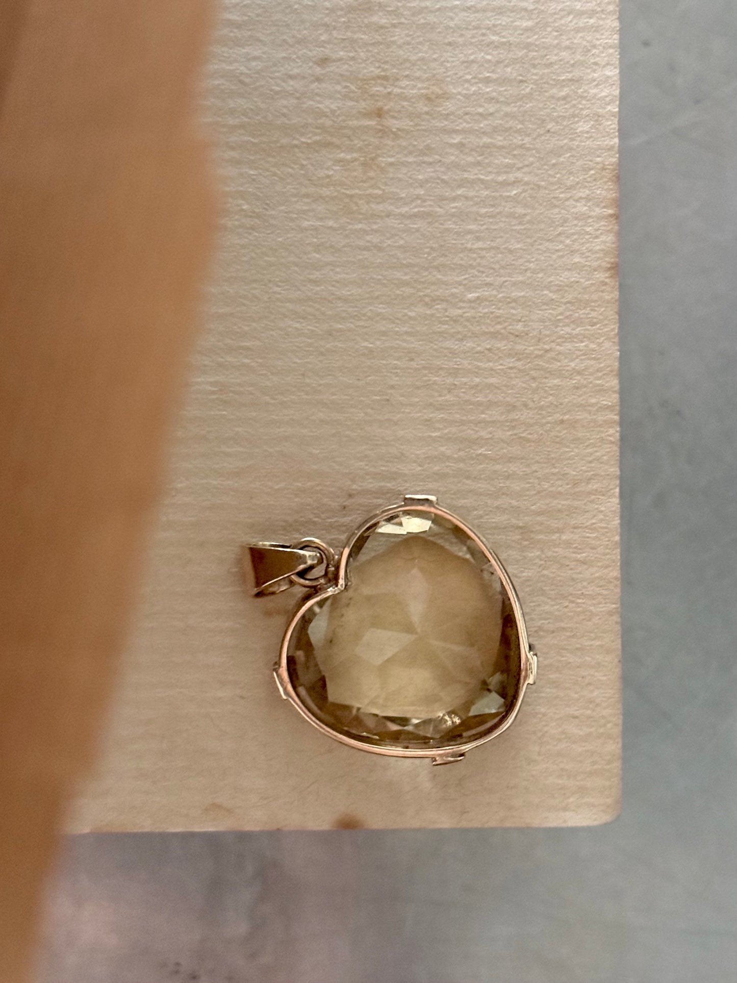 .1970s .1980s .25ct gemstone heart .9ct gold large heart light shade Smoky Quartz solid gold heart statement gemstone pendant