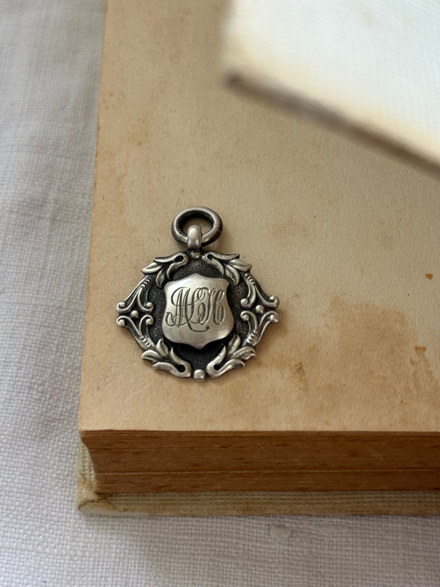 .1931 .925 Art Nouveau revival Birmingham silver miniature awards medallion fob pendant