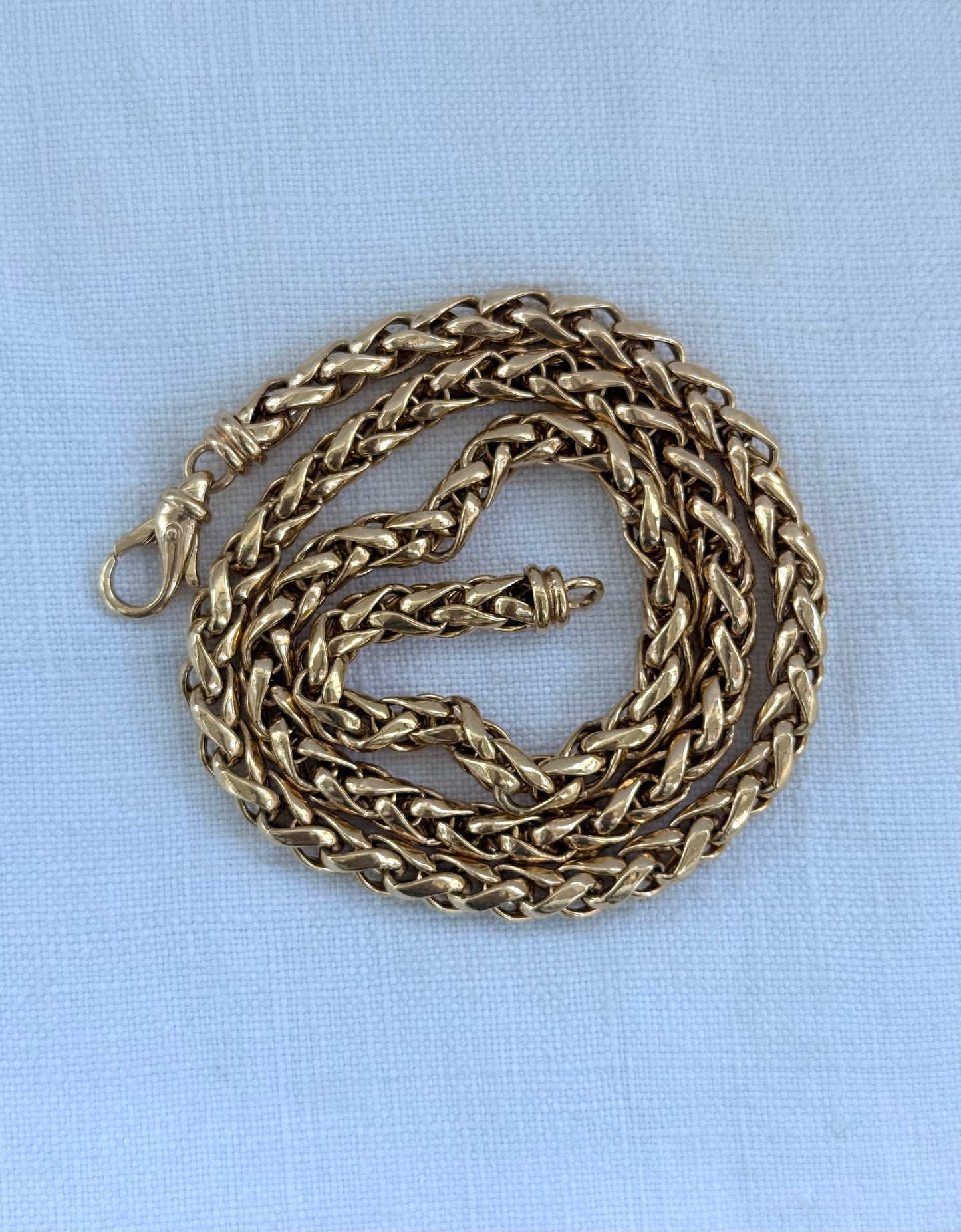.1980s .1990s .375 gold .6mm wide modernist chunky yellow 9ct gold thick rope weave Italian luxurious gold chain necklace