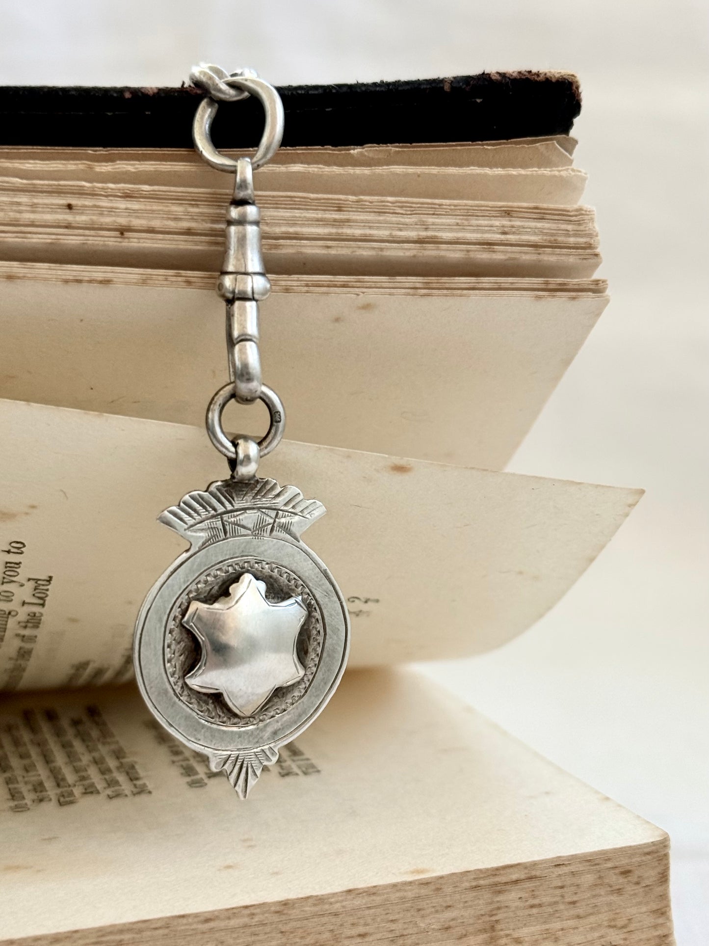 .1928. 1932 .925 awards fob medal Birmingham Sterling Silver crested crown fob medallion