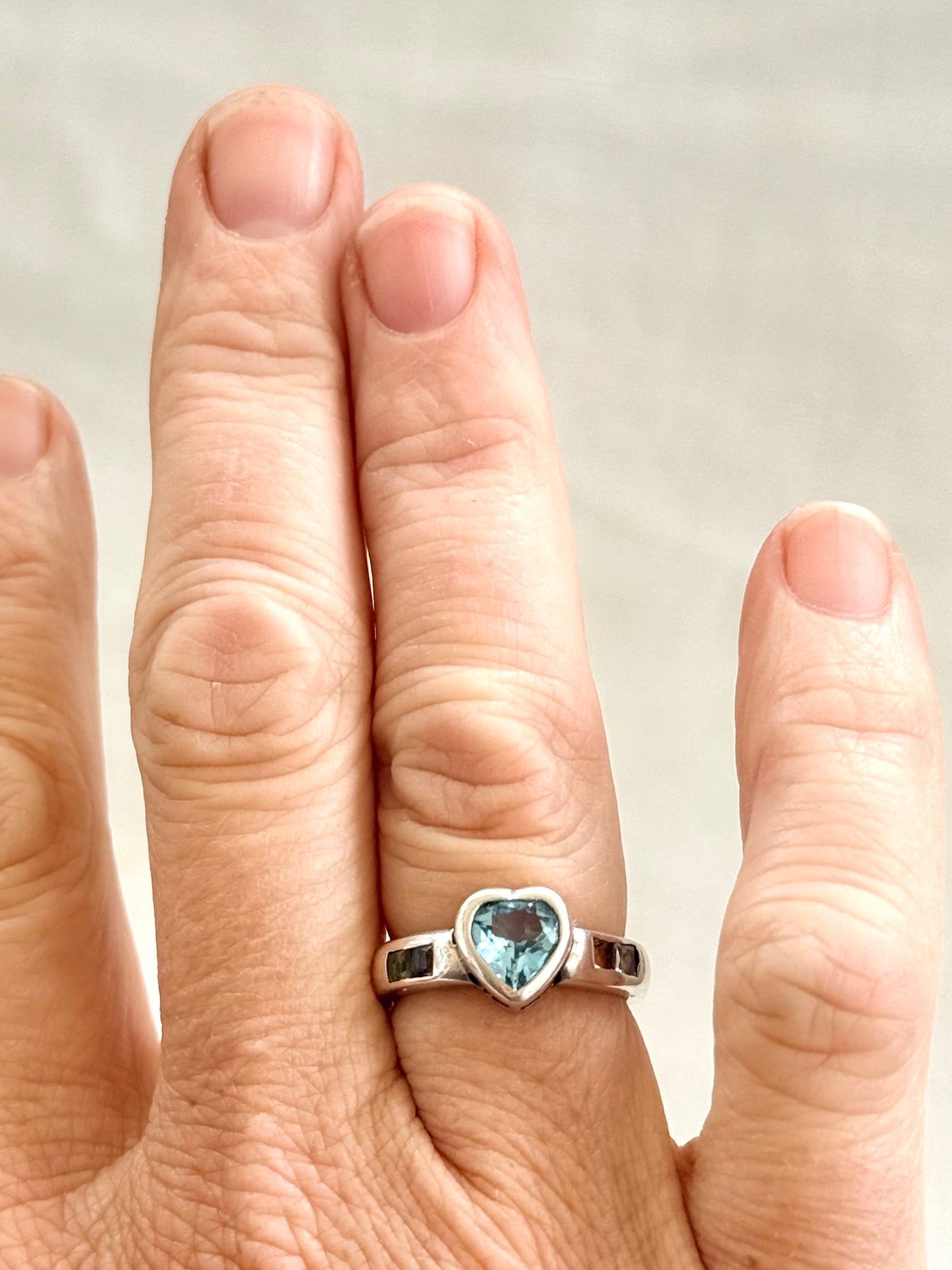 .925 heart love token modern multi topaz tourmaline gemstone ring