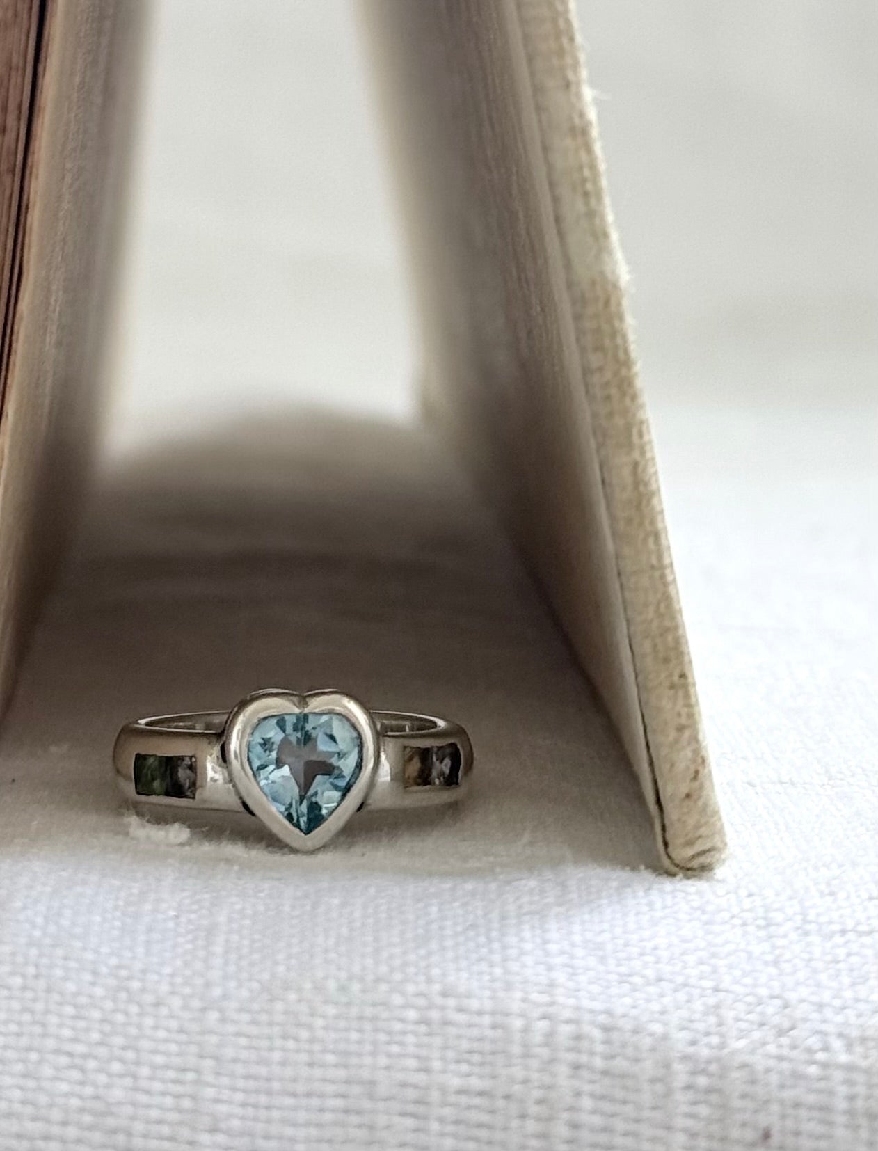 .925 heart love token modern multi topaz tourmaline gemstone ring