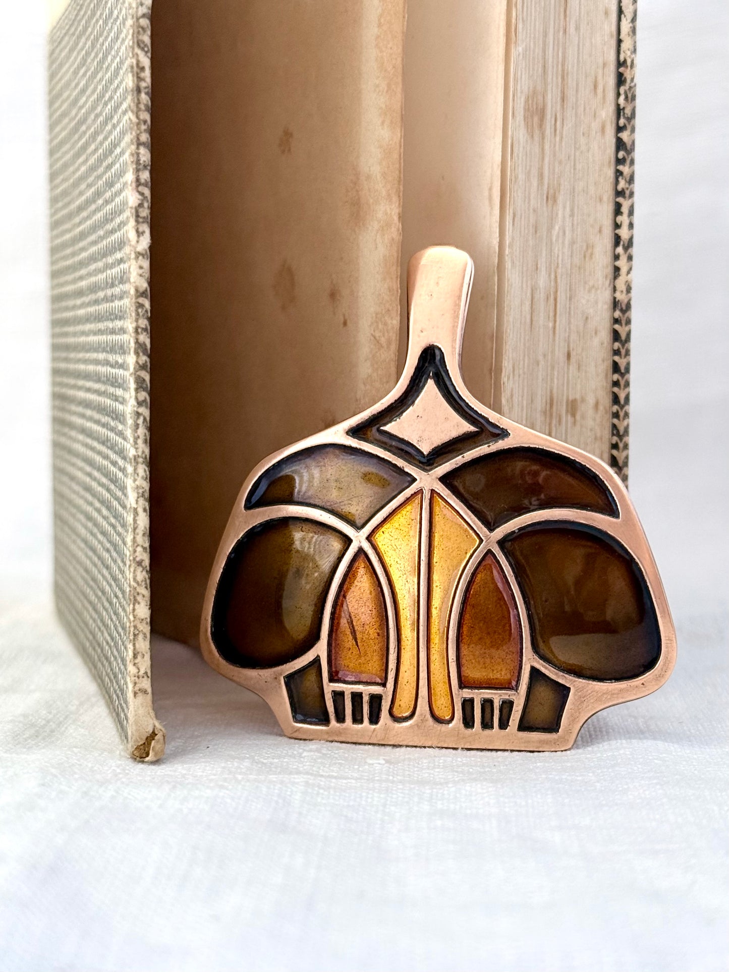 .1960s arts & crafts David Andersen designer rare Unn Tangerud iconic copper enamel minimalist Mid Century Modern Scandinavian large pendant