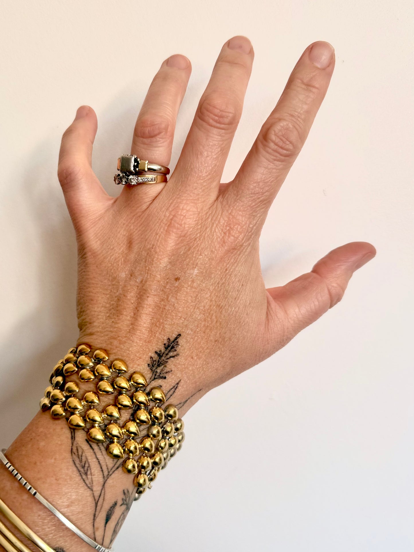 .1950s .835 gold fill modernist choker chain European silver fancy form necklace