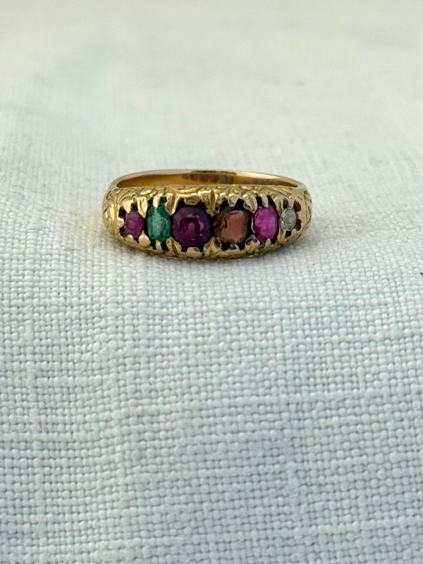 .14ct .1890s .1900s antique yellow gold REGARD love token symbol late Victorian early Edwardian gold ring