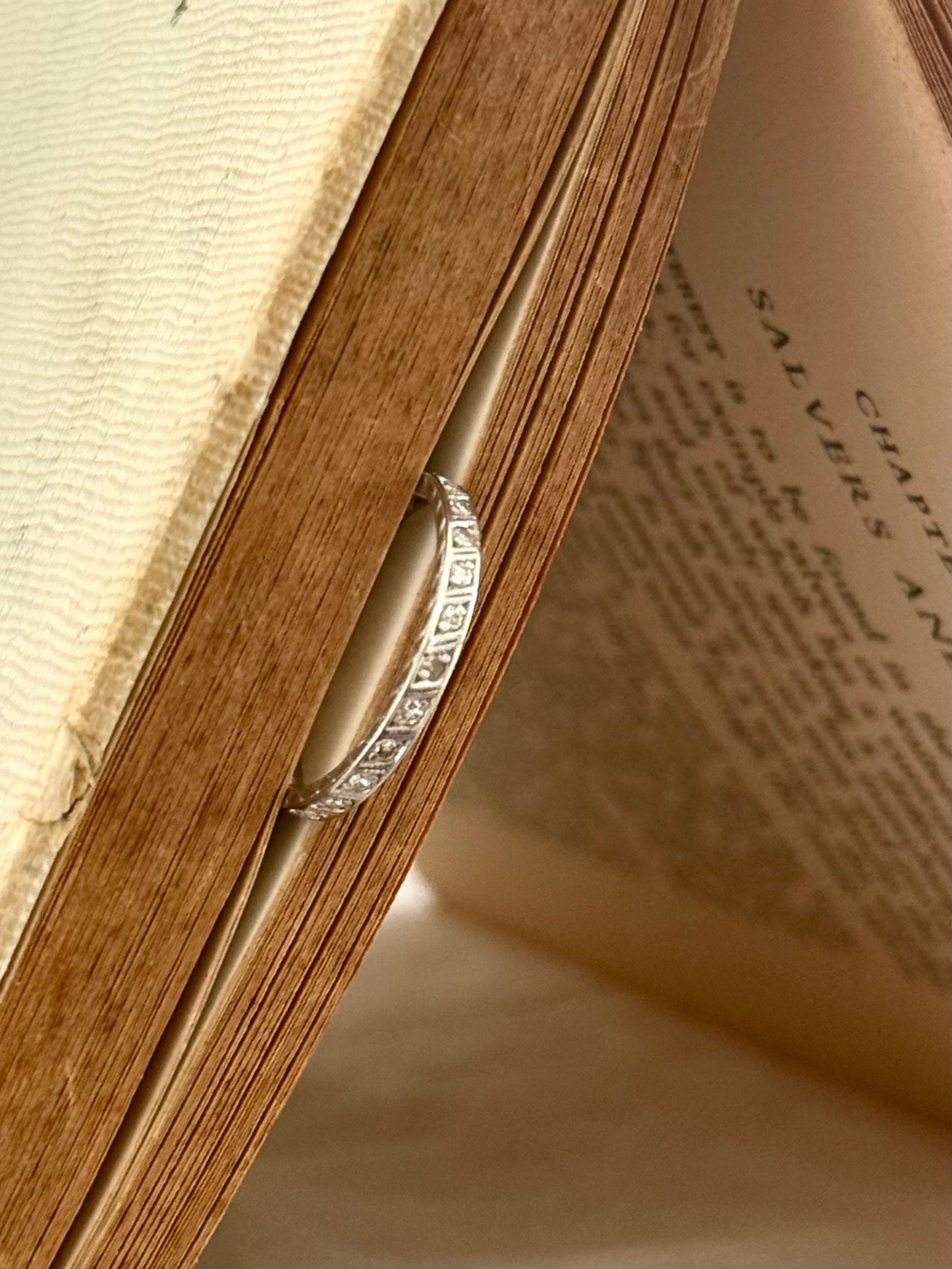 .1900s .1910s .23 Antique Art Deco Diamond Edwardian Platinum eternity ring band
