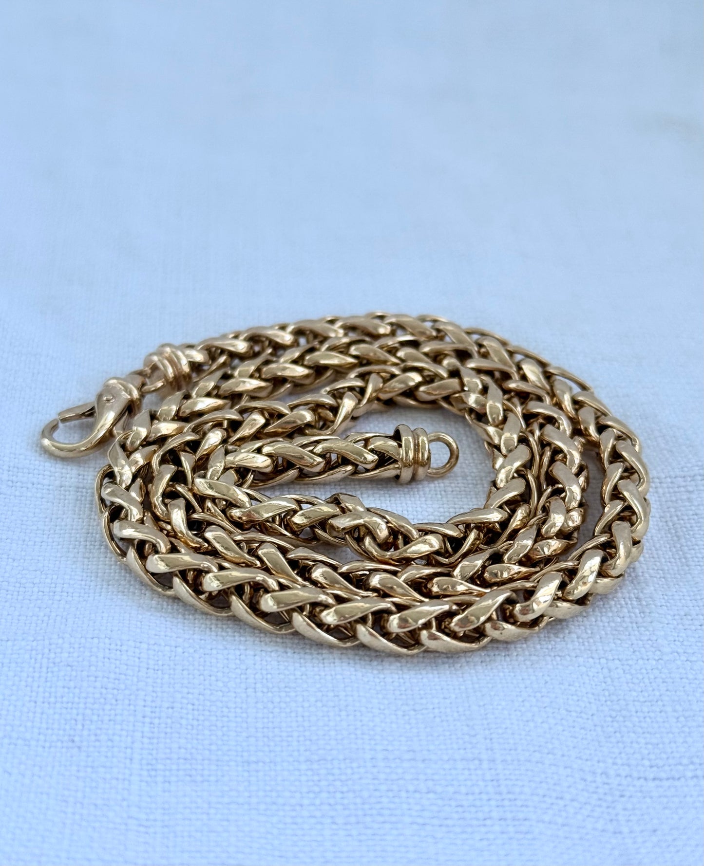 .1980s .1990s .375 gold .6mm wide modernist chunky yellow 9ct gold thick rope weave Italian luxurious gold chain necklace