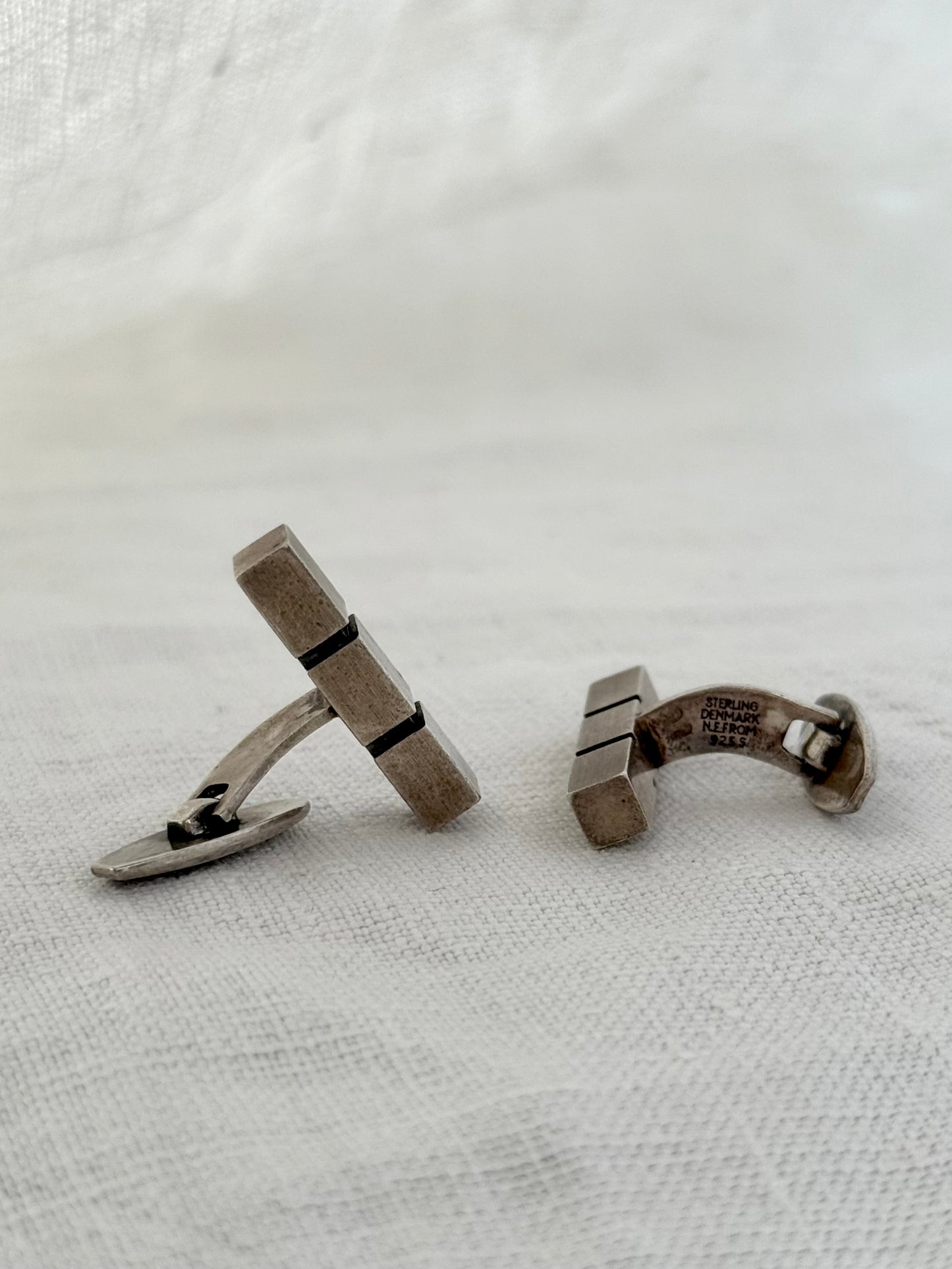 .1960s .925 Danish Designer Scandinavian mid century modern sought after Niels Erik From sterling silver cufflinks cuff links