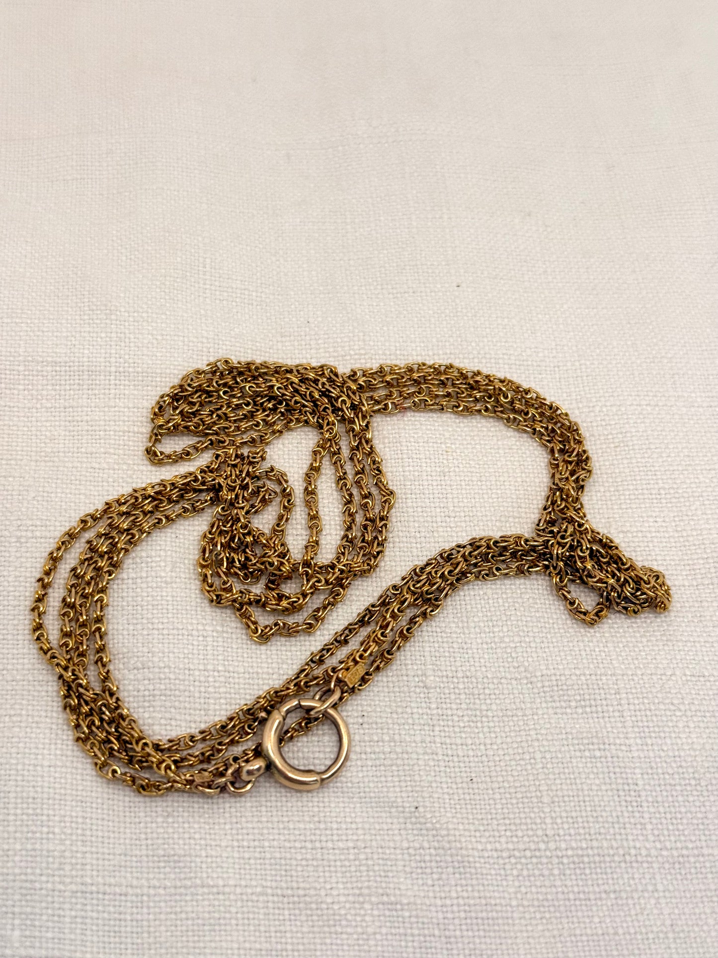 .146cm .1890s .1900s .9ct gold long antique rare and magnificent fancy link long chain guard muff chain longuard warm 9ct gold chain necklace