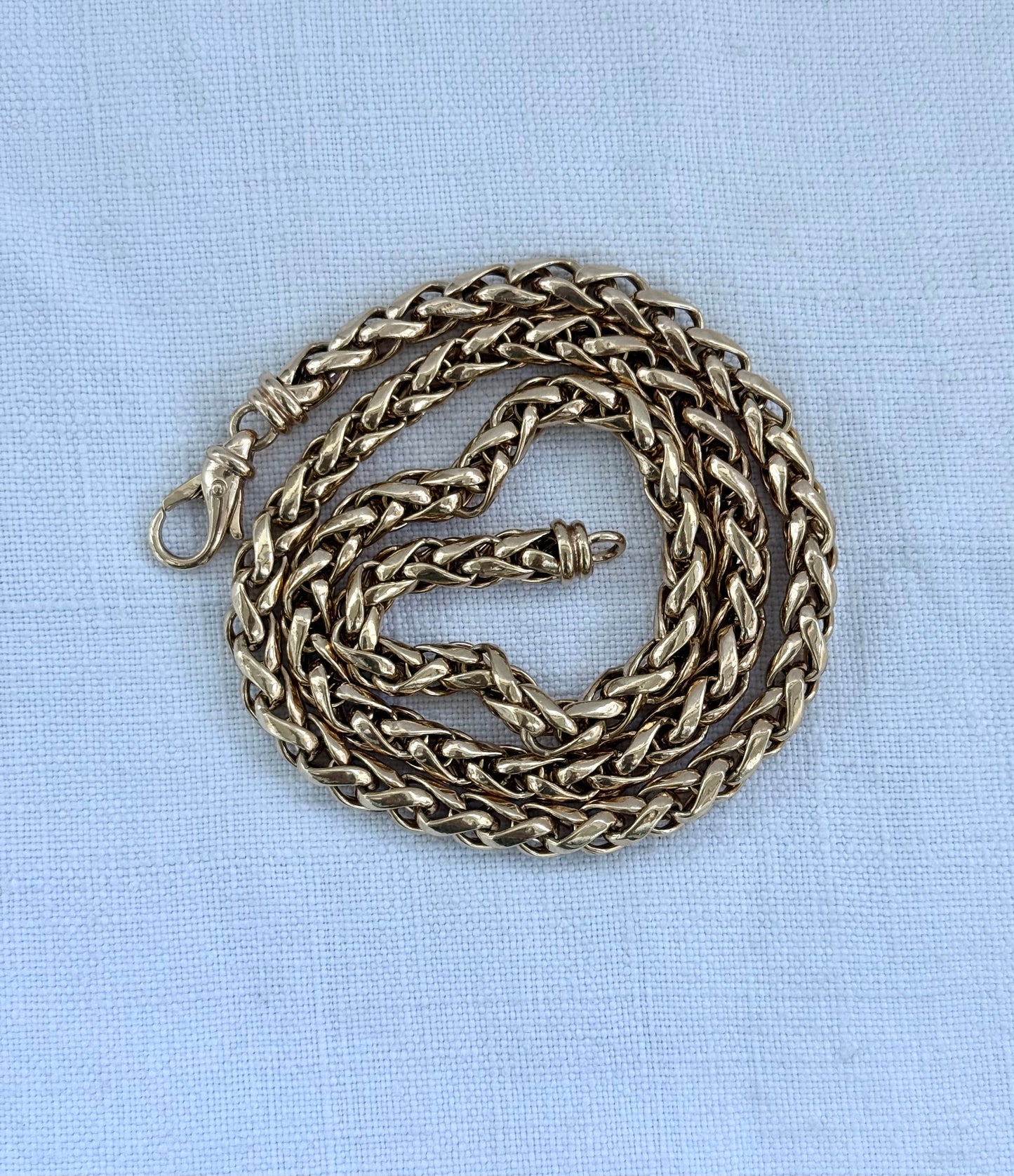 .1980s .1990s .375 gold .6mm wide modernist chunky yellow 9ct gold thick rope weave Italian luxurious gold chain necklace