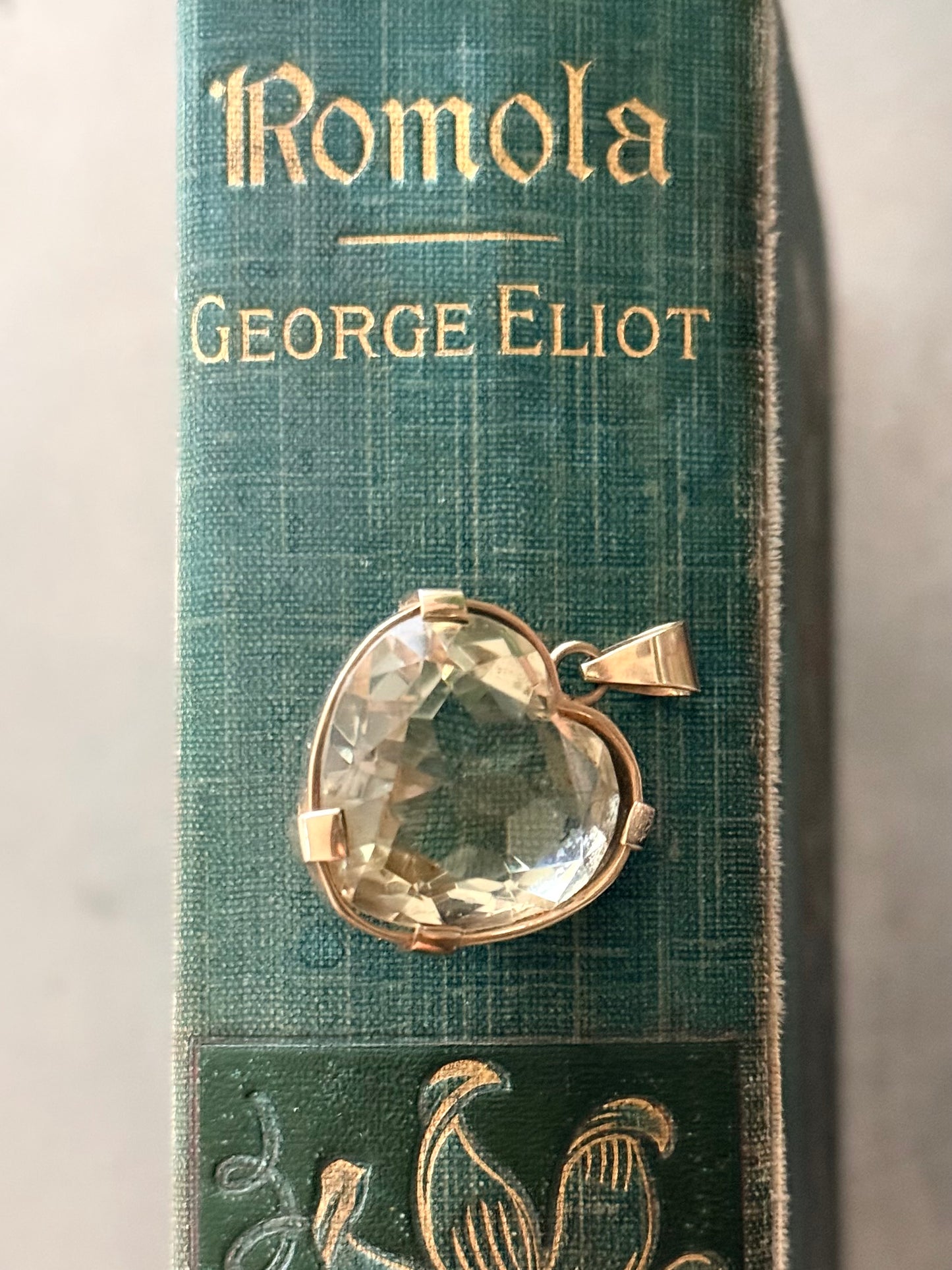 .1970s .1980s .25ct gemstone heart .9ct gold large heart light shade Smoky Quartz solid gold heart statement gemstone pendant