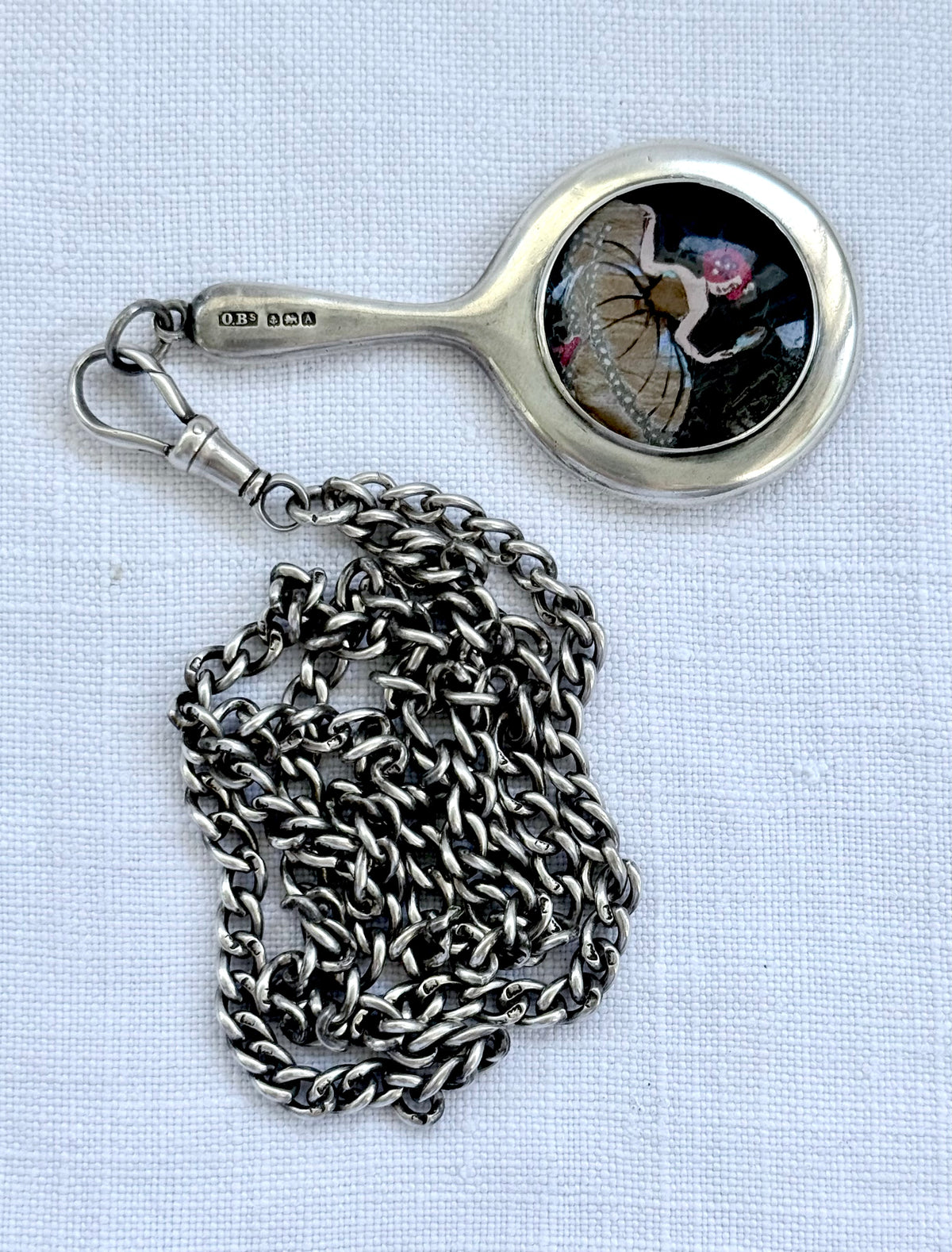 .1900s .925 Edwardian English hallmarked solid silver fob chain guard chain watch chain curb chain necklace