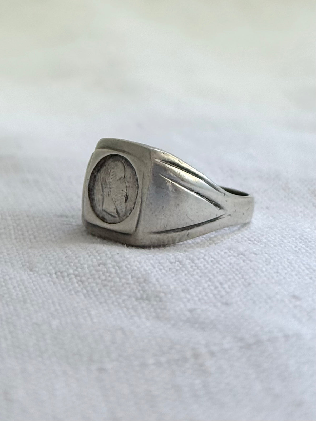 .1970s .925 silver classic revival Mexican Emperor Maximilian silver signet seal ring