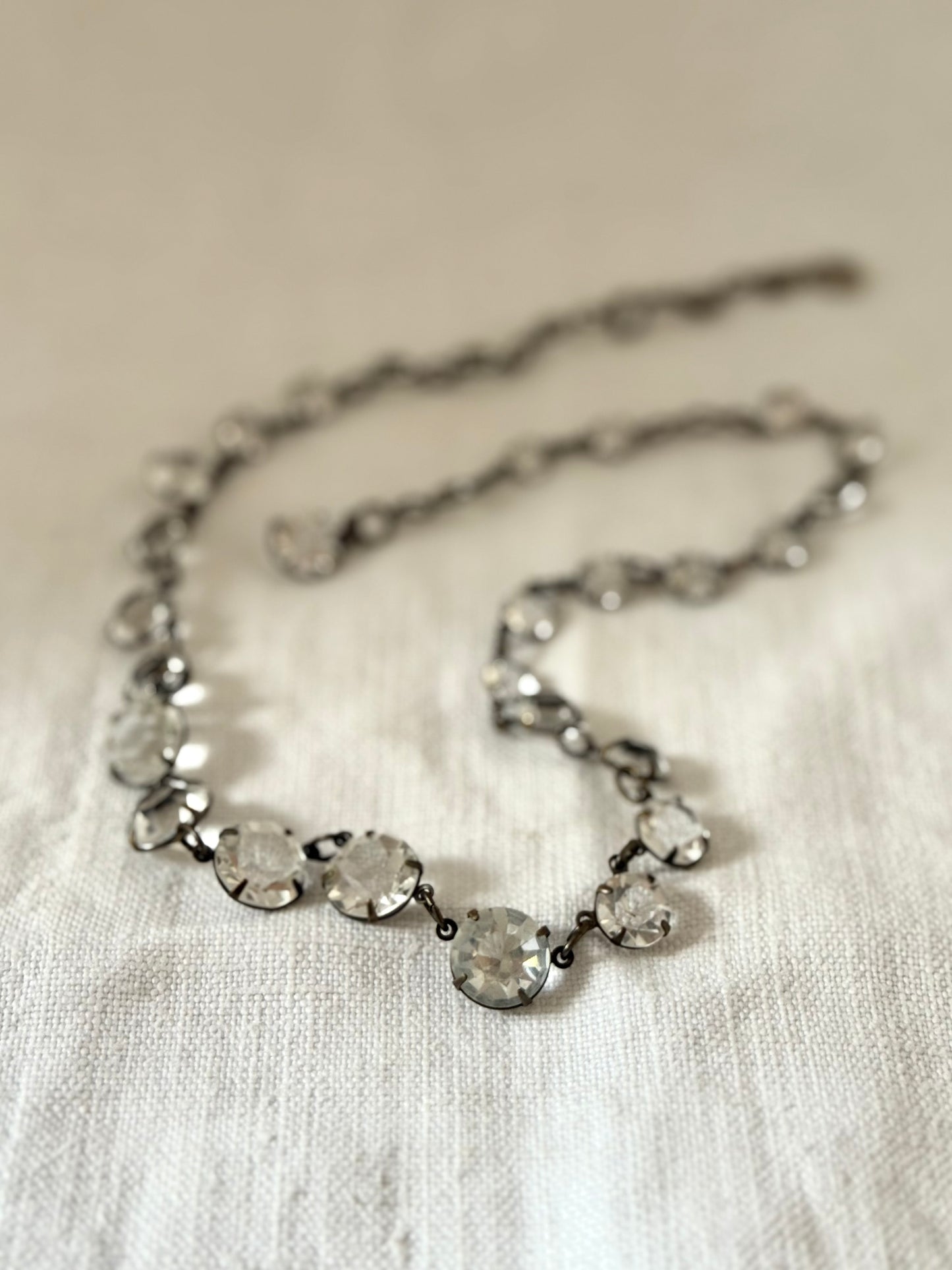 .1920s Art Deco coveted dazzling Clear Riviere diamond paste necklace