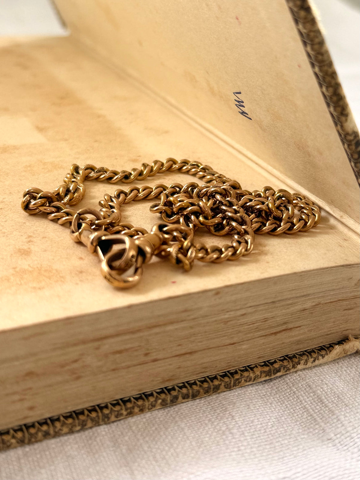 .1920 .375 .9ct antique desirable Edwardian graduated solid gold hallmark 375 gold fob chain necklace