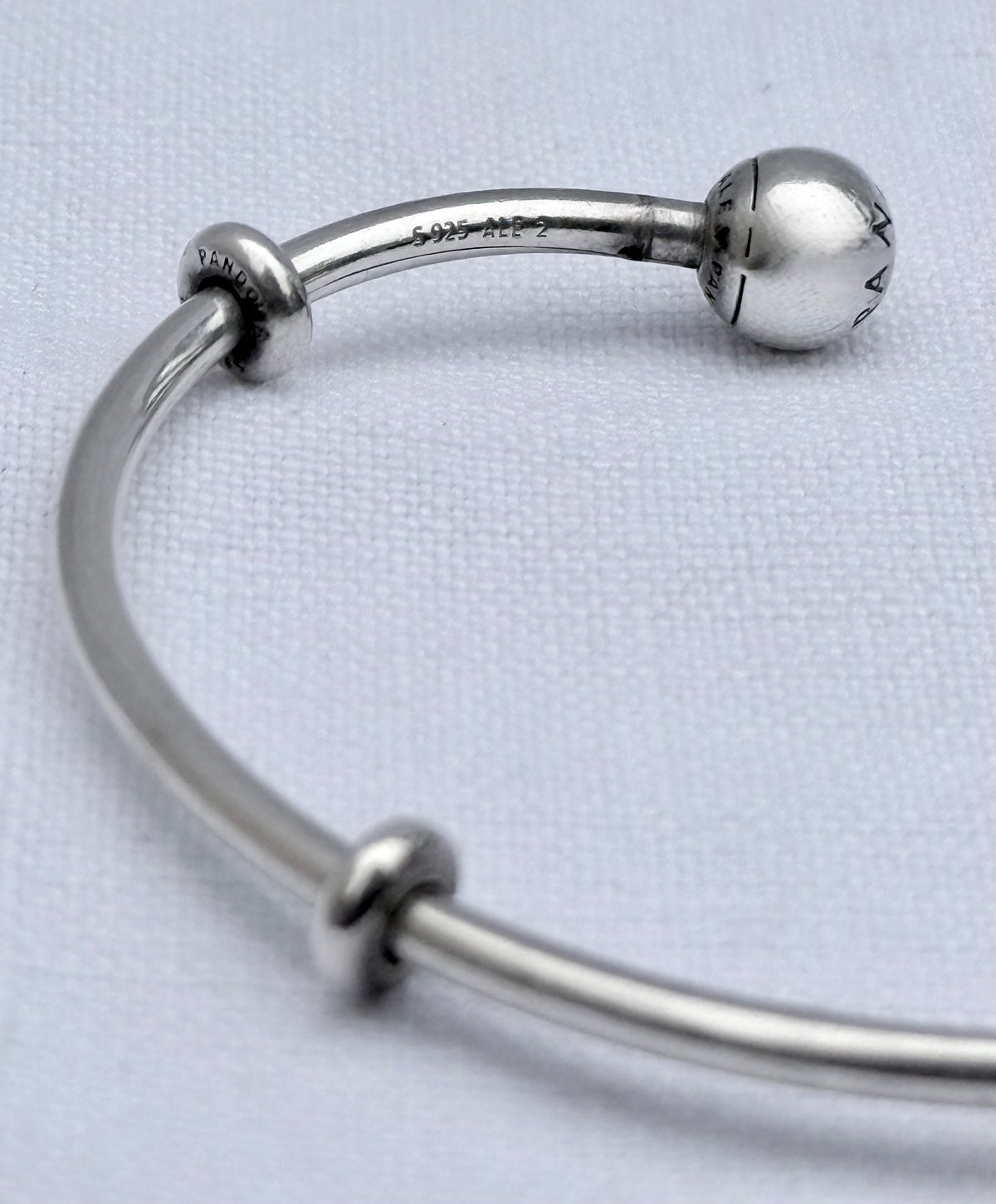 .925 classic Pandora Moments open ended cuff sterling silver designer cuff bangle