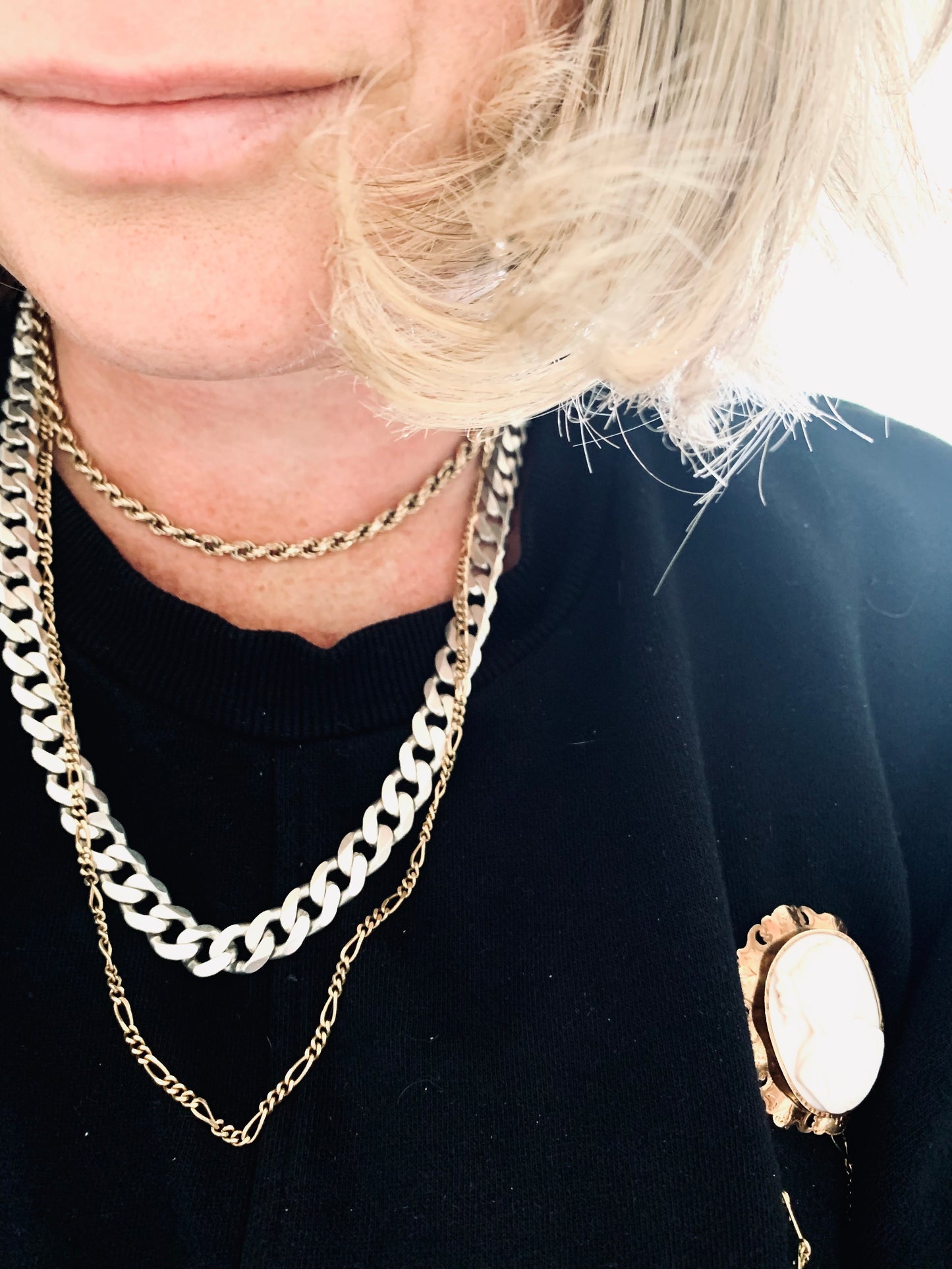 .925 1990s 56cm solid 77 gram heavy chunky Italian sterling silver perfect Italy marked oversized flat curb link chain necklace