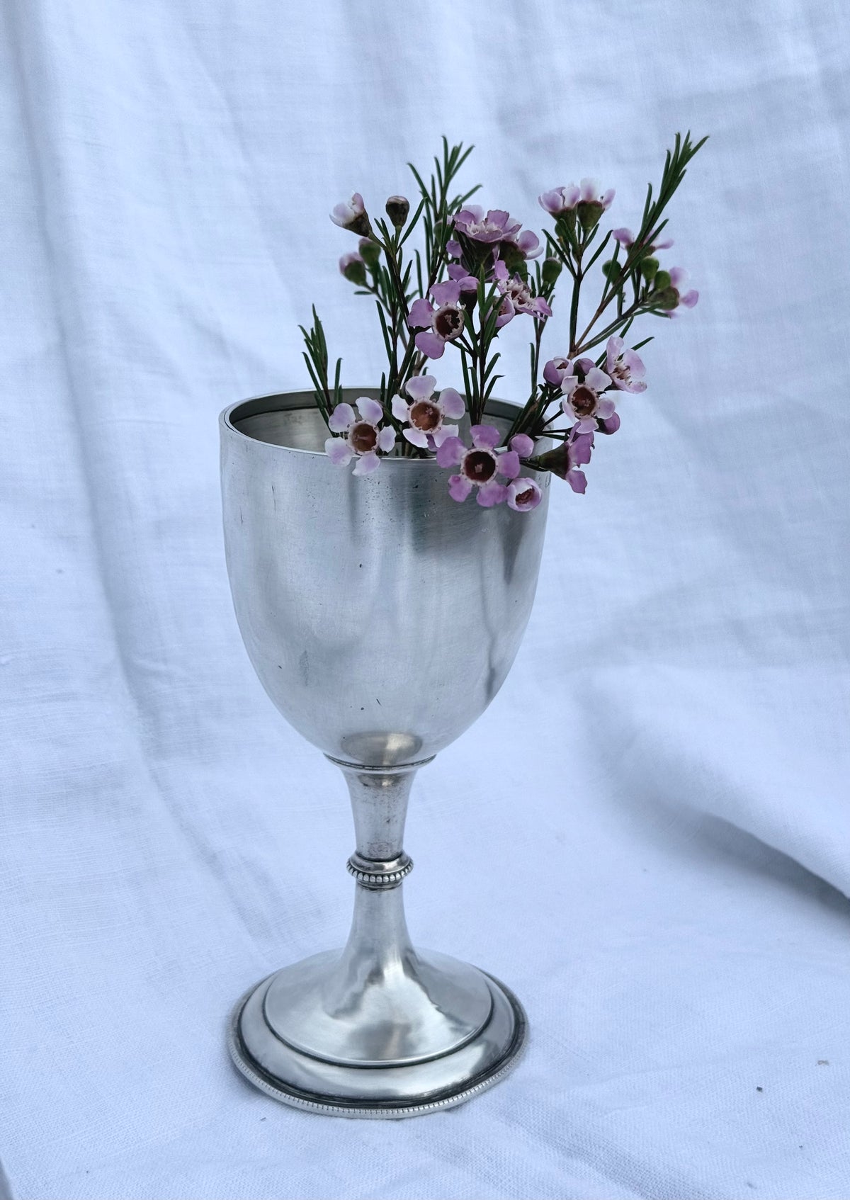 .1908 antique Chester hallmark silver large sterling silver chalice wine glass vessel goblet cup
