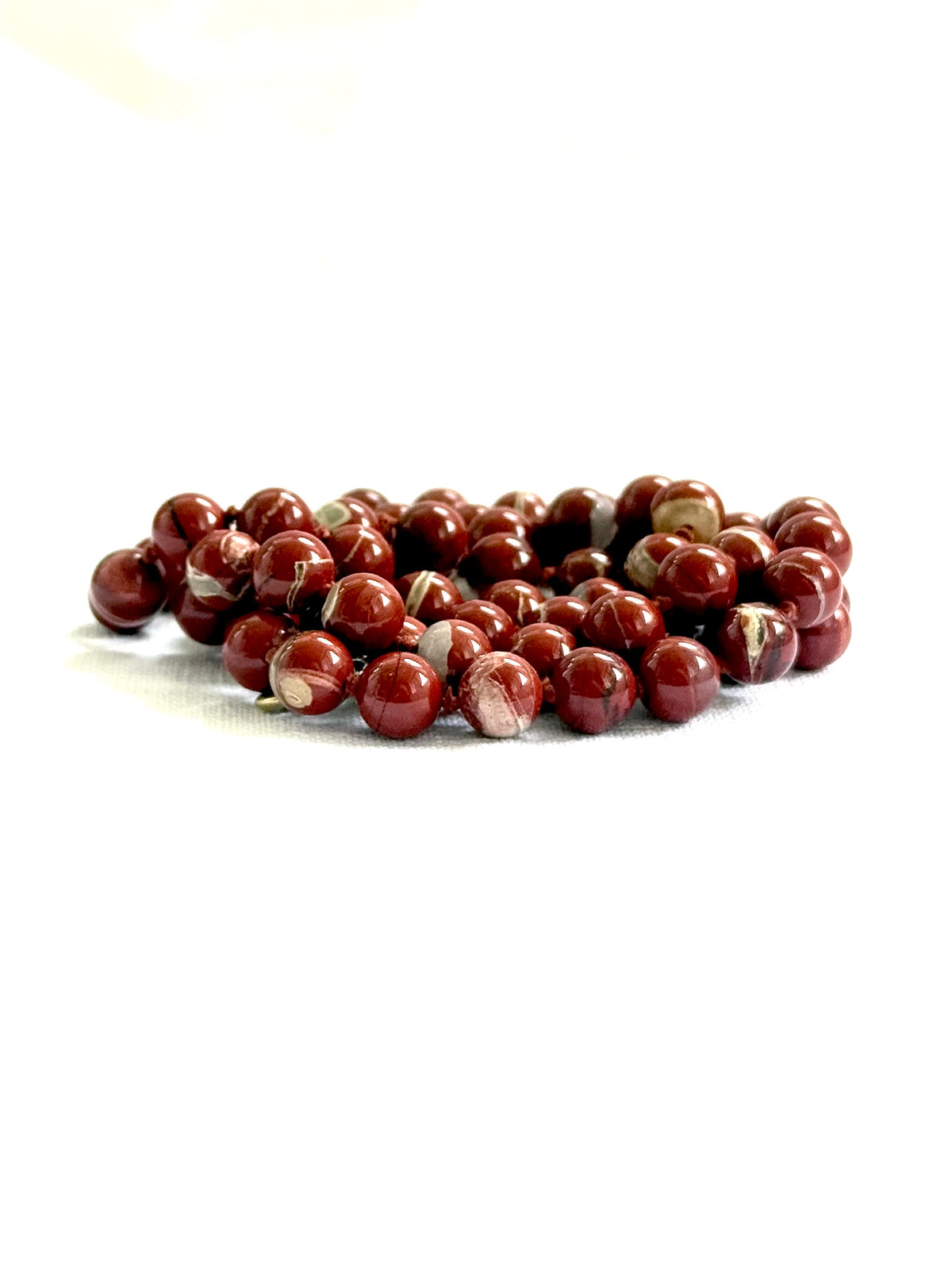 .75cm long Red Jasper gemstone bead boho lux necklace