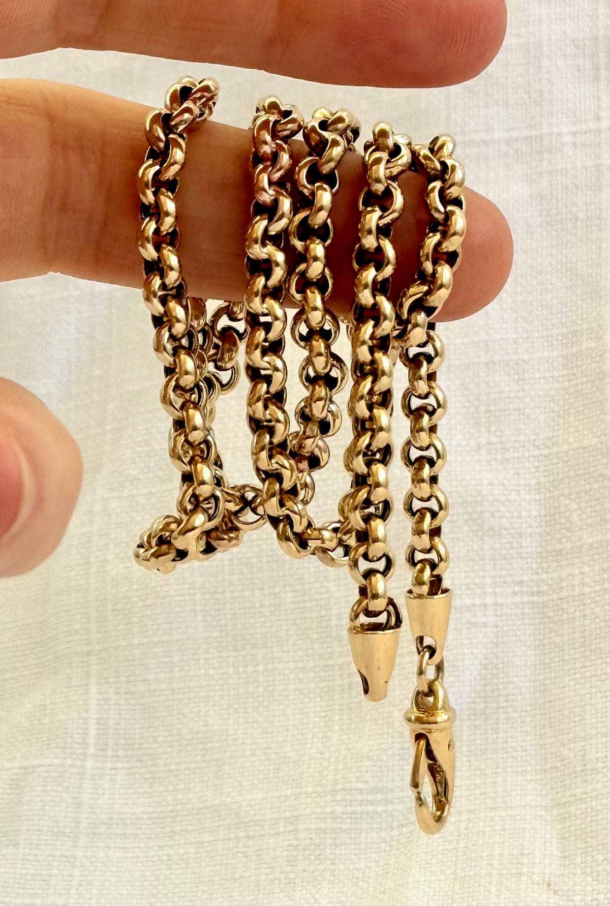 .1980s .1990s .375 classic gold luxury Italian rolo modernist chunky yellow 9ct gold thick luxurious gold rolo round Italy UNOAERRE designer cable chain necklace