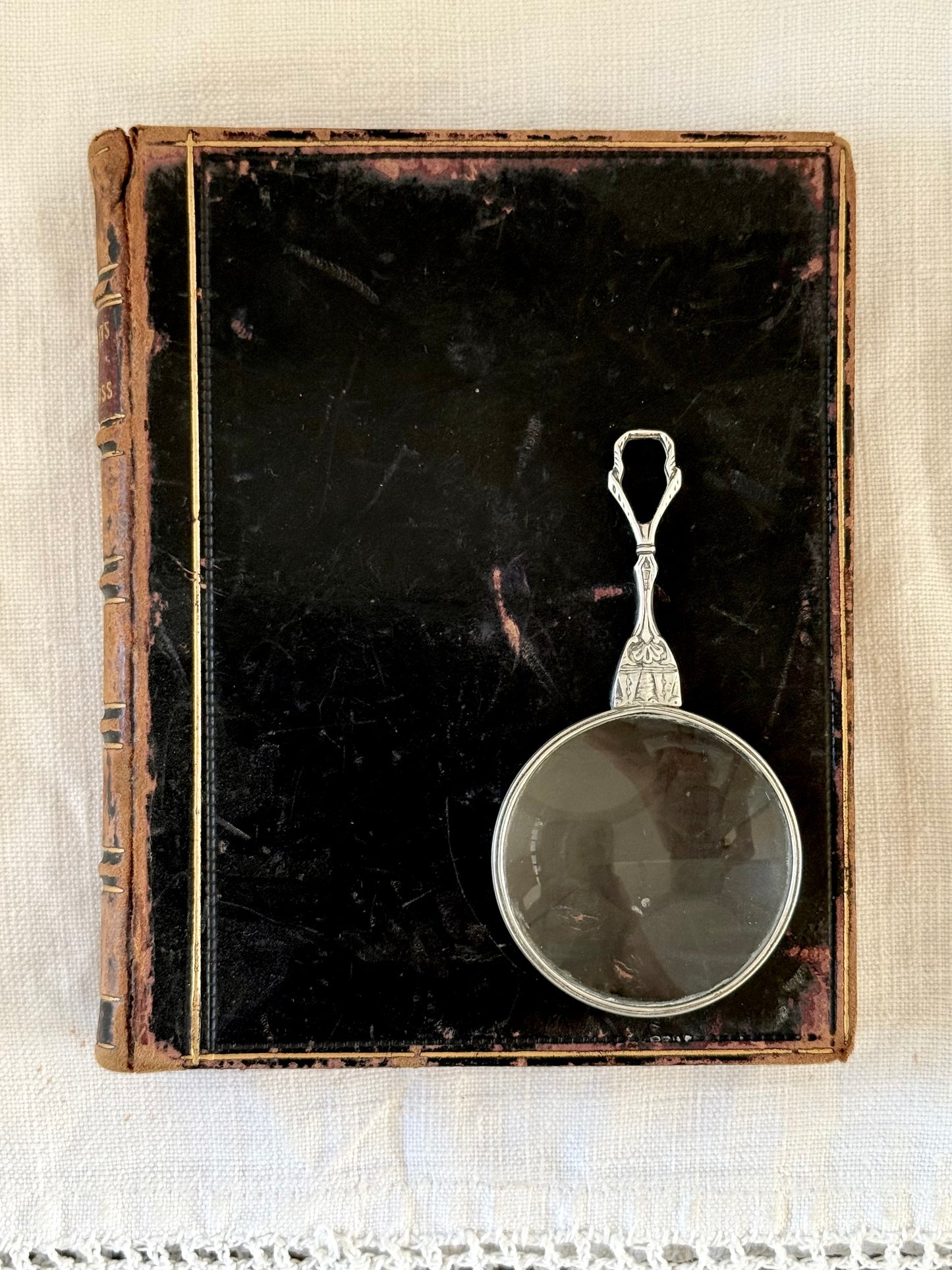 .1920s Art Deco revival .925 hallmarked silver solid silver mono glass magnifying glass quizzer pendant