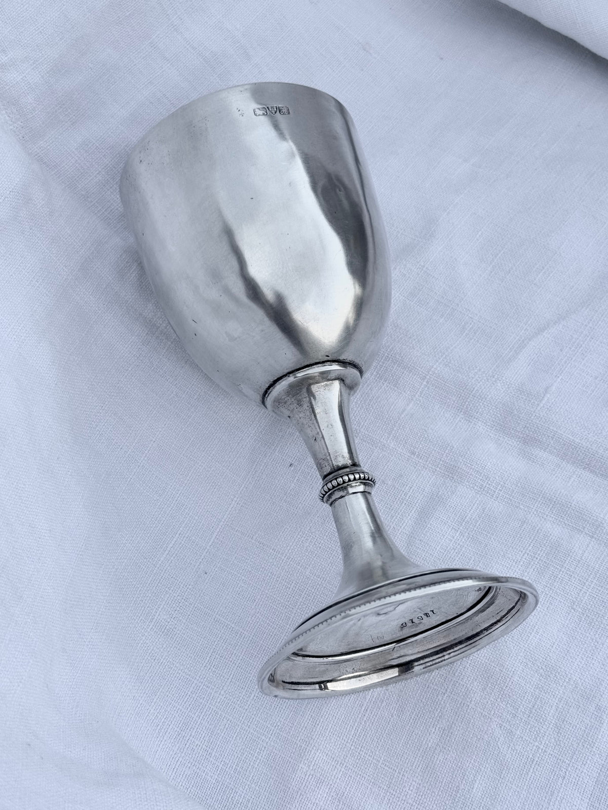 .1908 antique Chester hallmark silver large sterling silver chalice wine glass vessel goblet cup