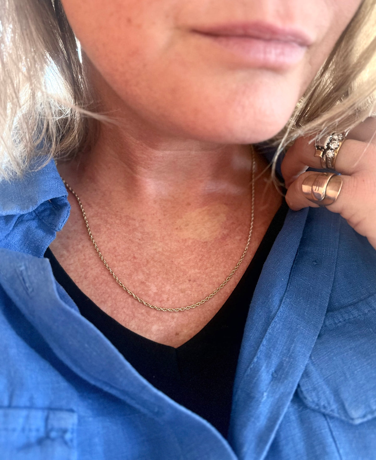 .1900s .375 .9ct fancy classic warm yellow gold multiple curb link chain weave Singapore link luxury yellow gold chain necklace