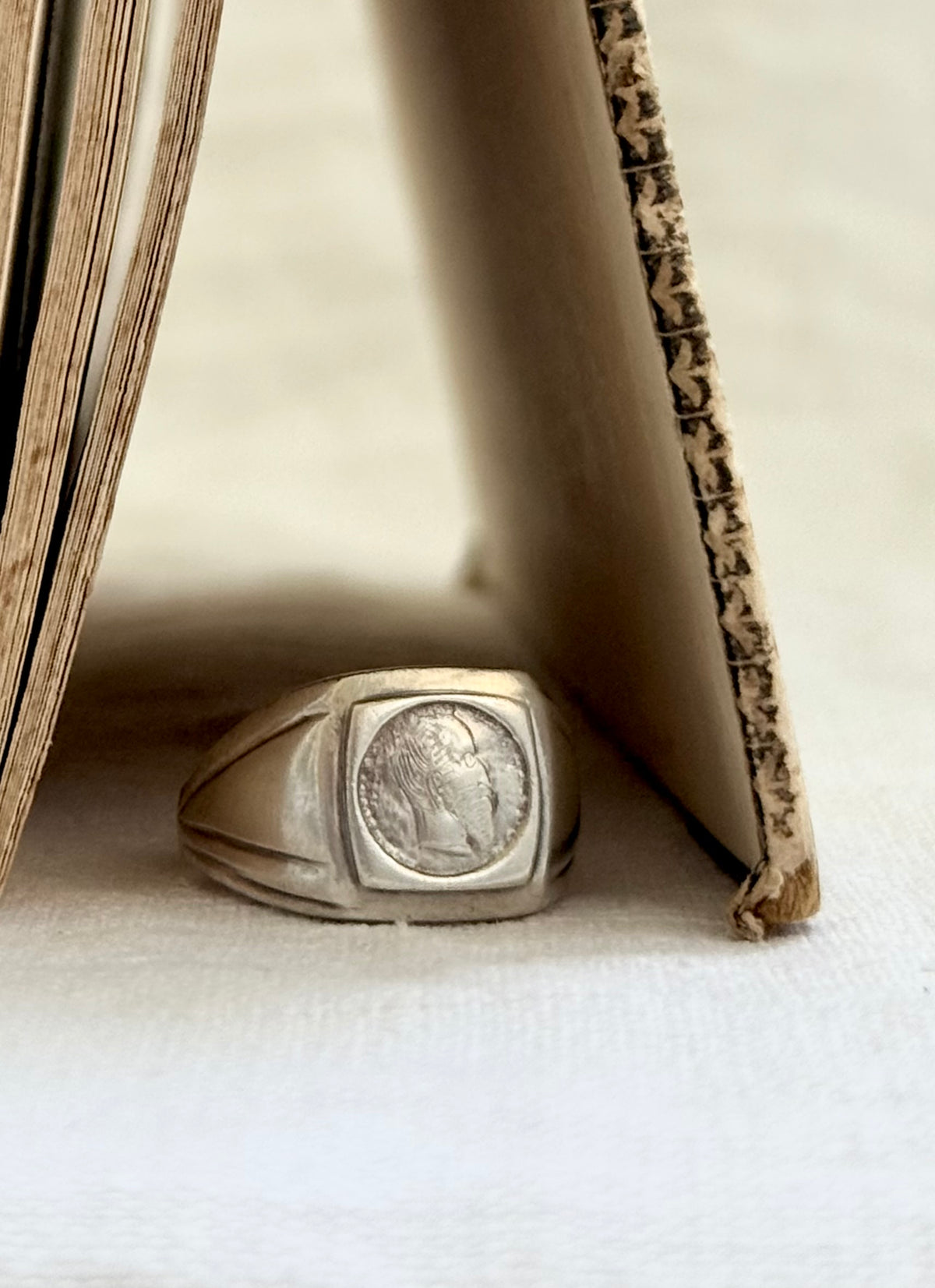 .1970s .925 silver classic revival Mexican Emperor Maximilian silver signet seal ring