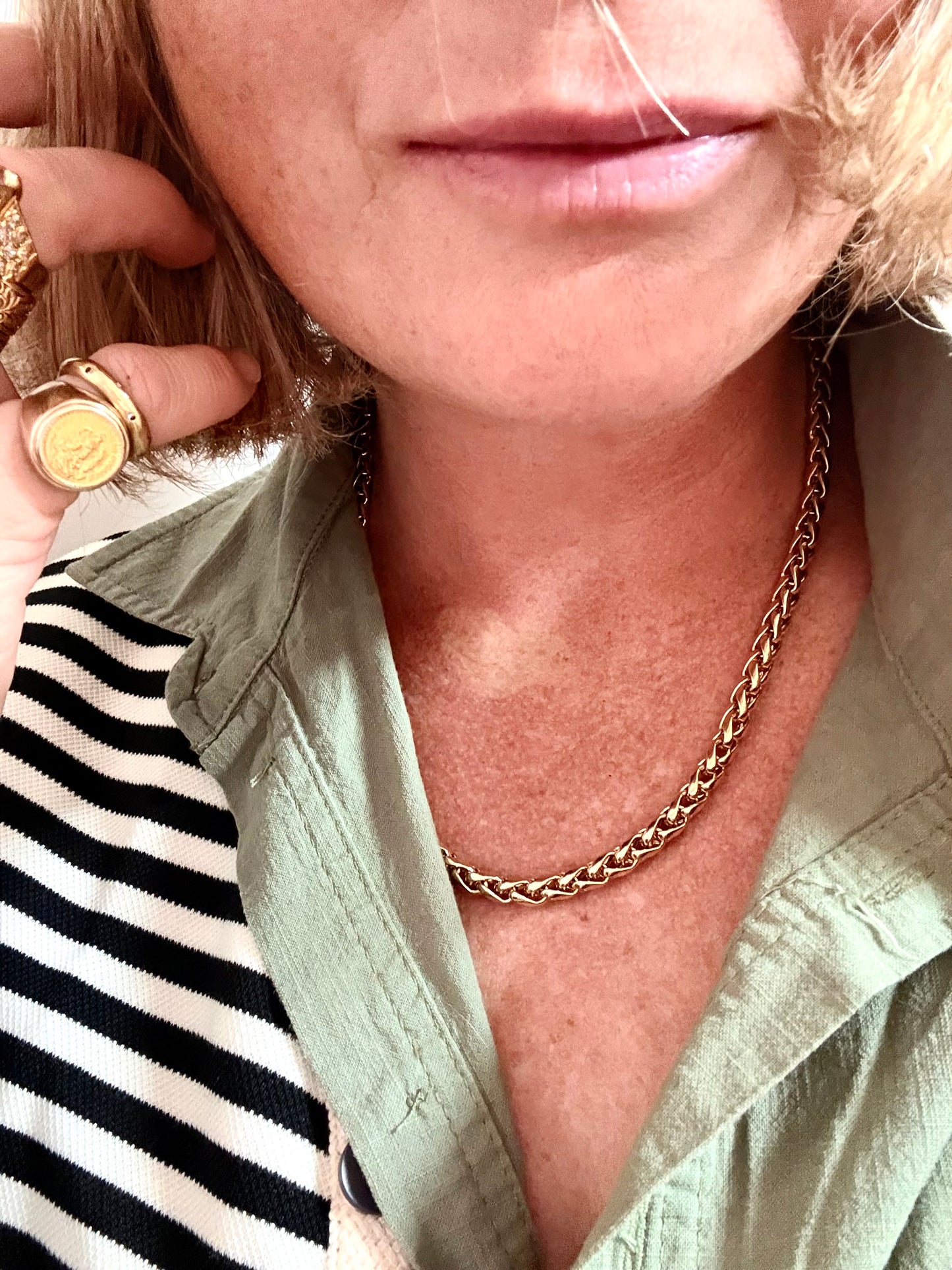.1980s .1990s .375 gold .6mm wide modernist chunky yellow 9ct gold thick rope weave Italian luxurious gold chain necklace