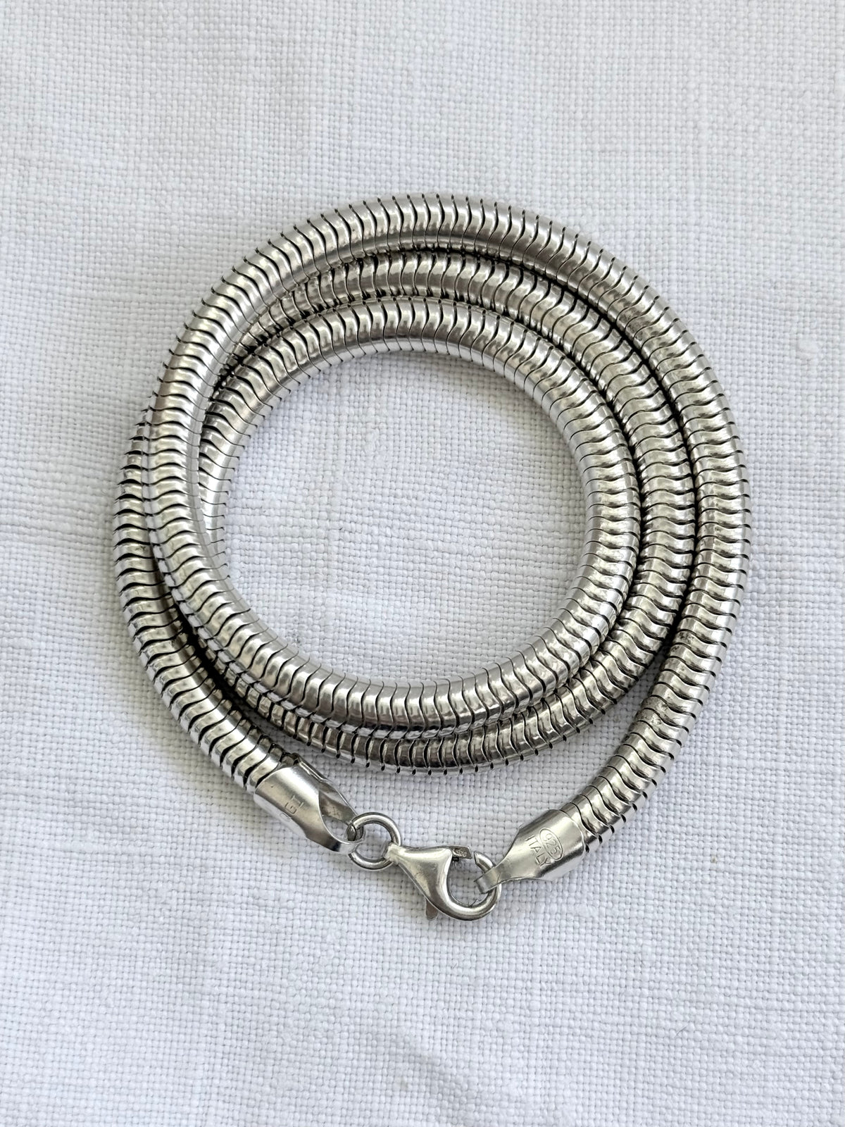 .6mm thick .925 chunky modernist super thick slinky sterling silver Italy snake chain necklace
