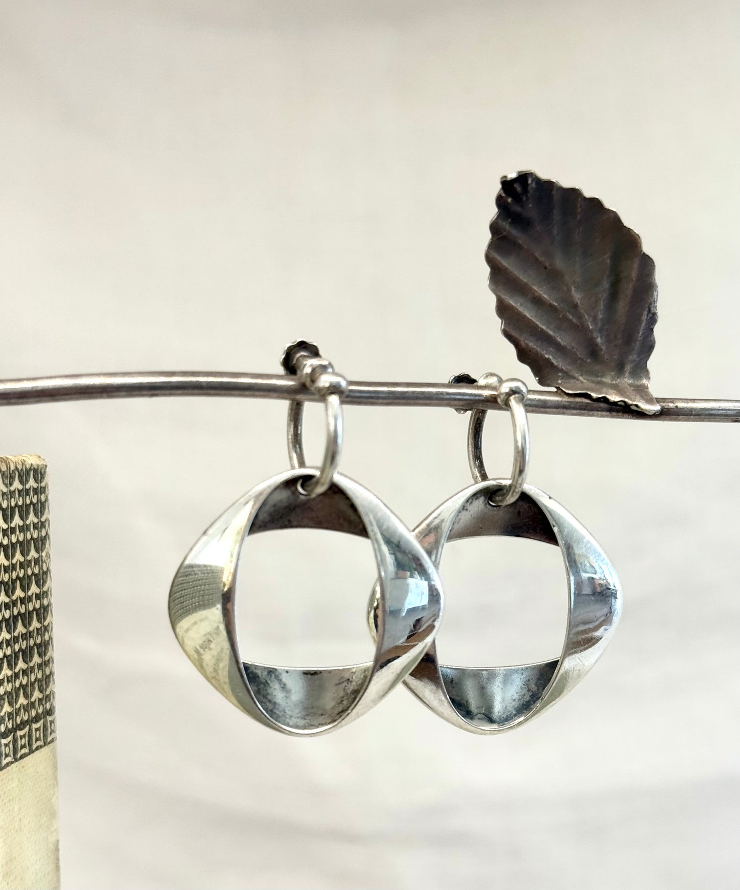 .190 .1940s collectors Georg Jensen Sterling Silver #190 Henning Koppel design screw back Denmark designer earrings