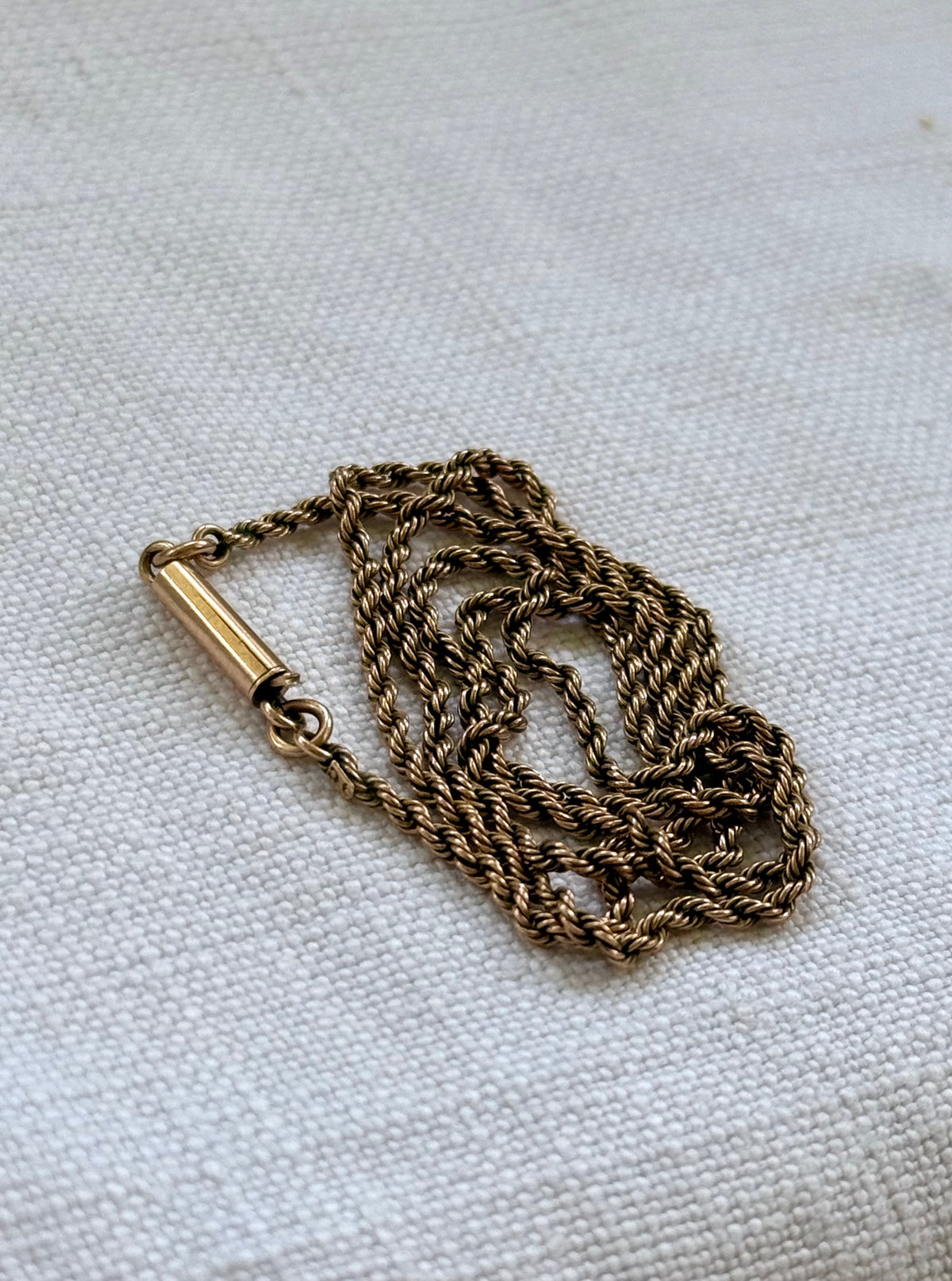 .1900s .375 .9ct true antique 9ct warm rose gold Edwardian fancy rope weave gold luxury chain barrel clasp antique chain necklace