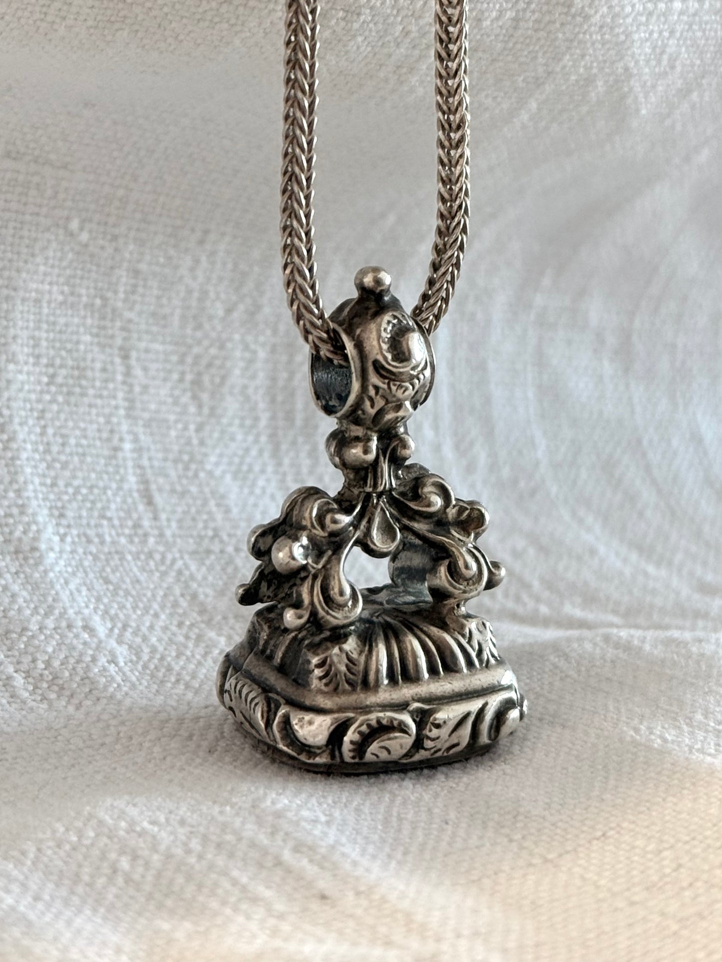 .1800s .925 antique Carnelian Wax Seal Fob Seal Georgian early Victorian era collectors Pendant