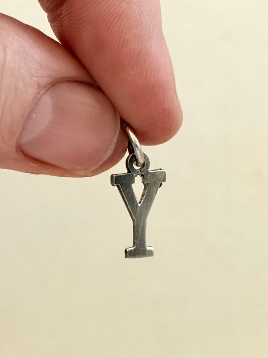 .925 vintage Y capital letter pendants