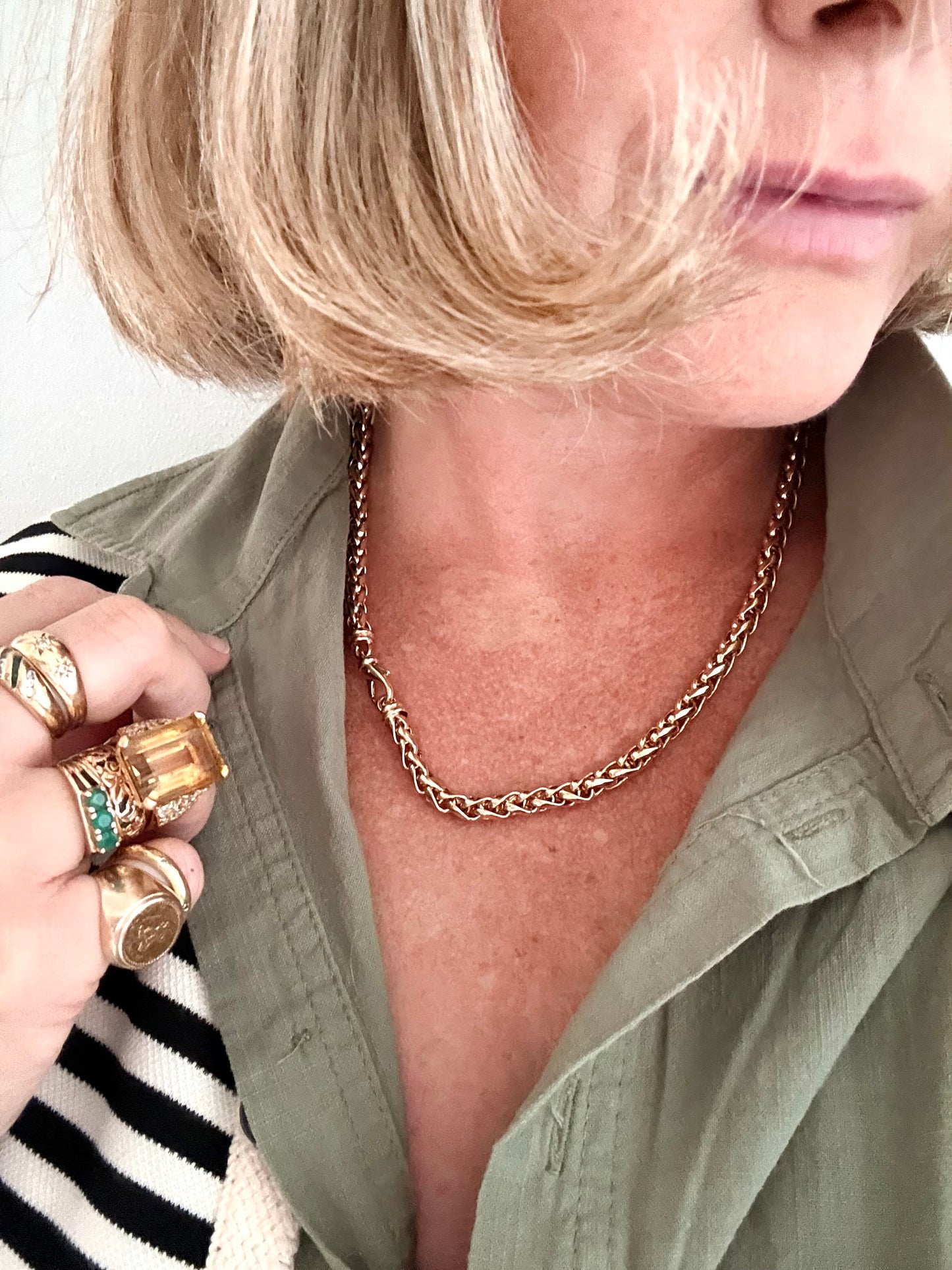 .1980s .1990s .375 gold .6mm wide modernist chunky yellow 9ct gold thick rope weave Italian luxurious gold chain necklace