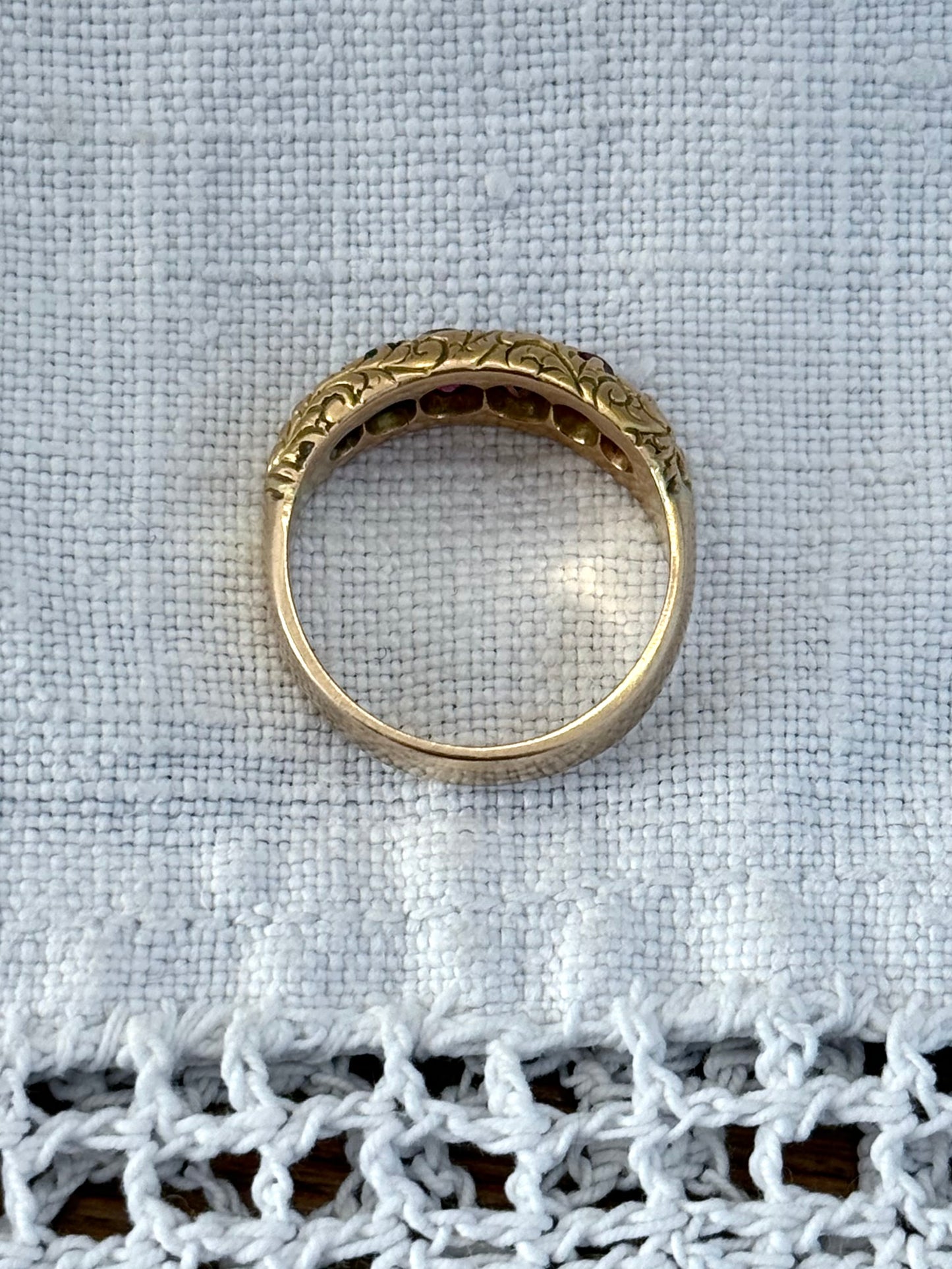 .14ct .1890s .1900s antique yellow gold REGARD love token symbol late Victorian early Edwardian gold ring