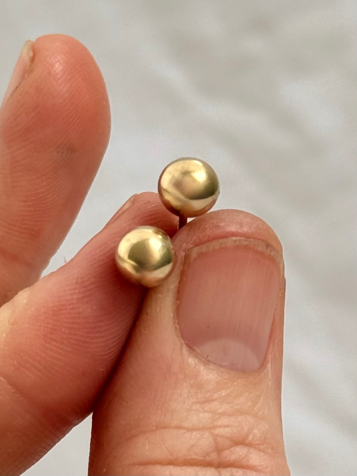.10ct .417 gold classic ball studs round luxury yellow 10k gold post stud push in earrings