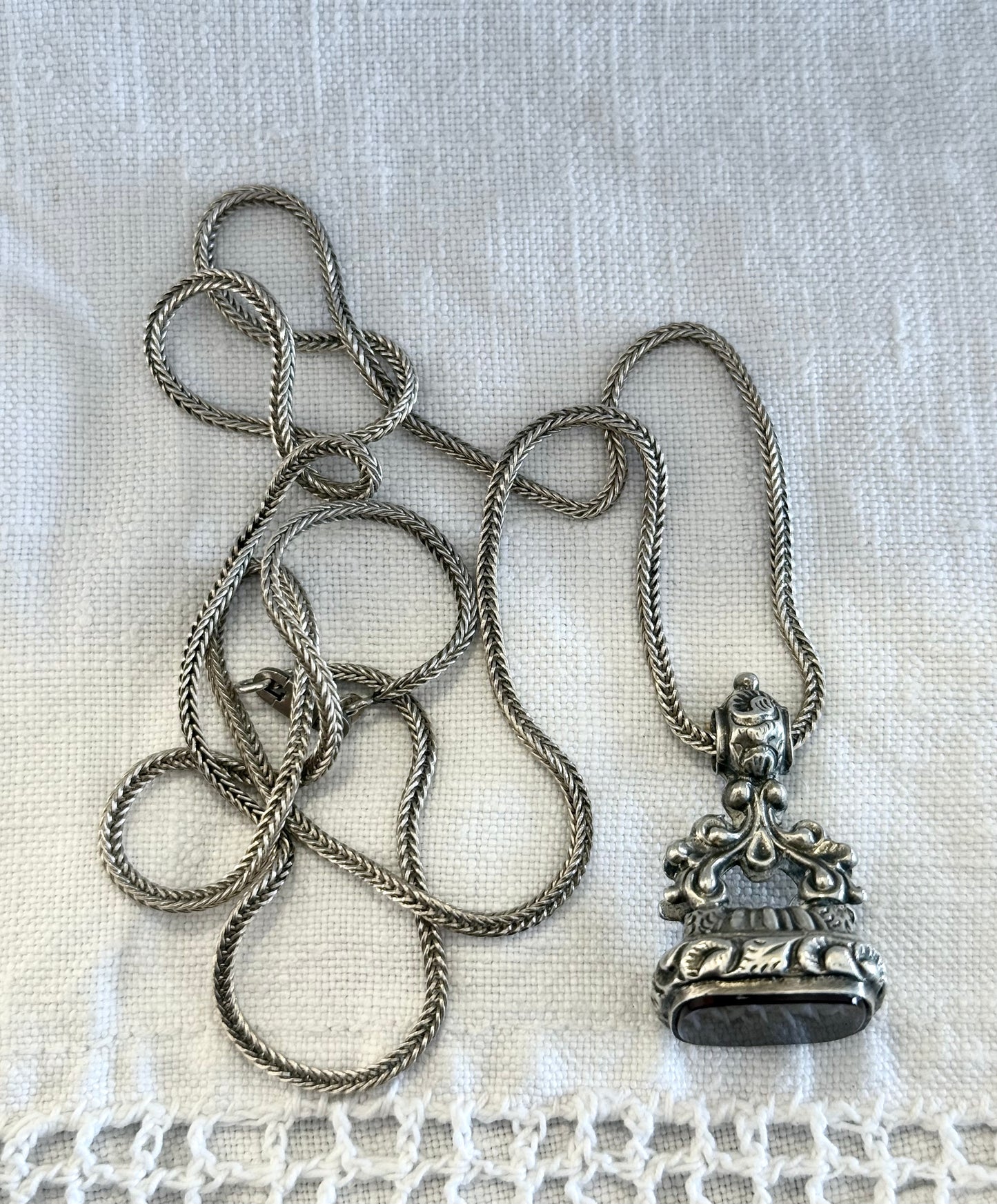 .1800s .925 antique Carnelian Wax Seal Fob Seal Georgian early Victorian era collectors Pendant