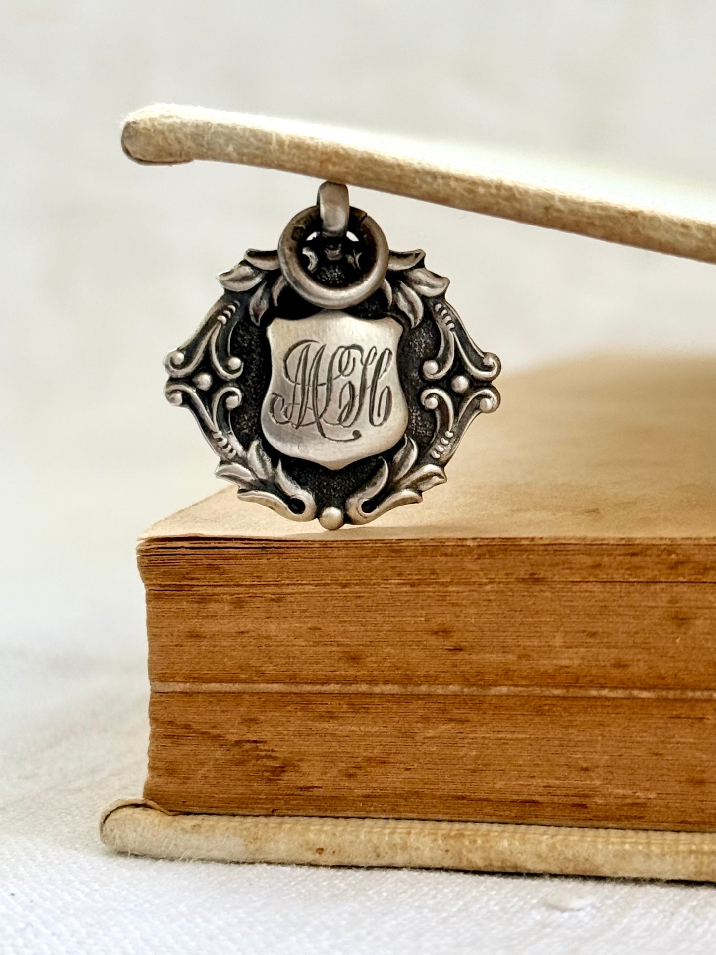 .1931 .925 Art Nouveau revival Birmingham silver miniature awards medallion fob pendant