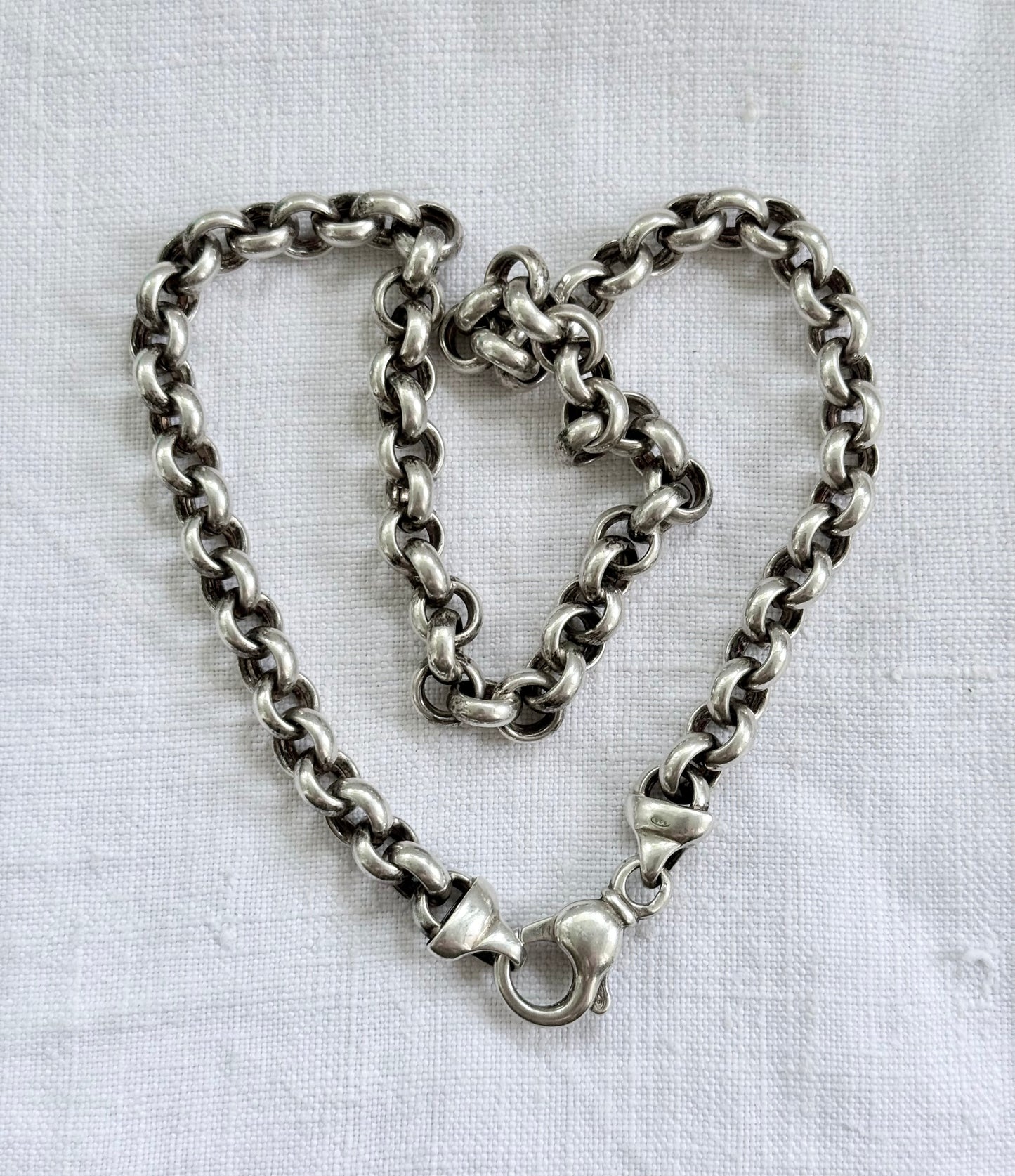 .925 classic modernist silver set chunky sterling silver oversized Rolo link modern lobster clasp modern silver chain necklace