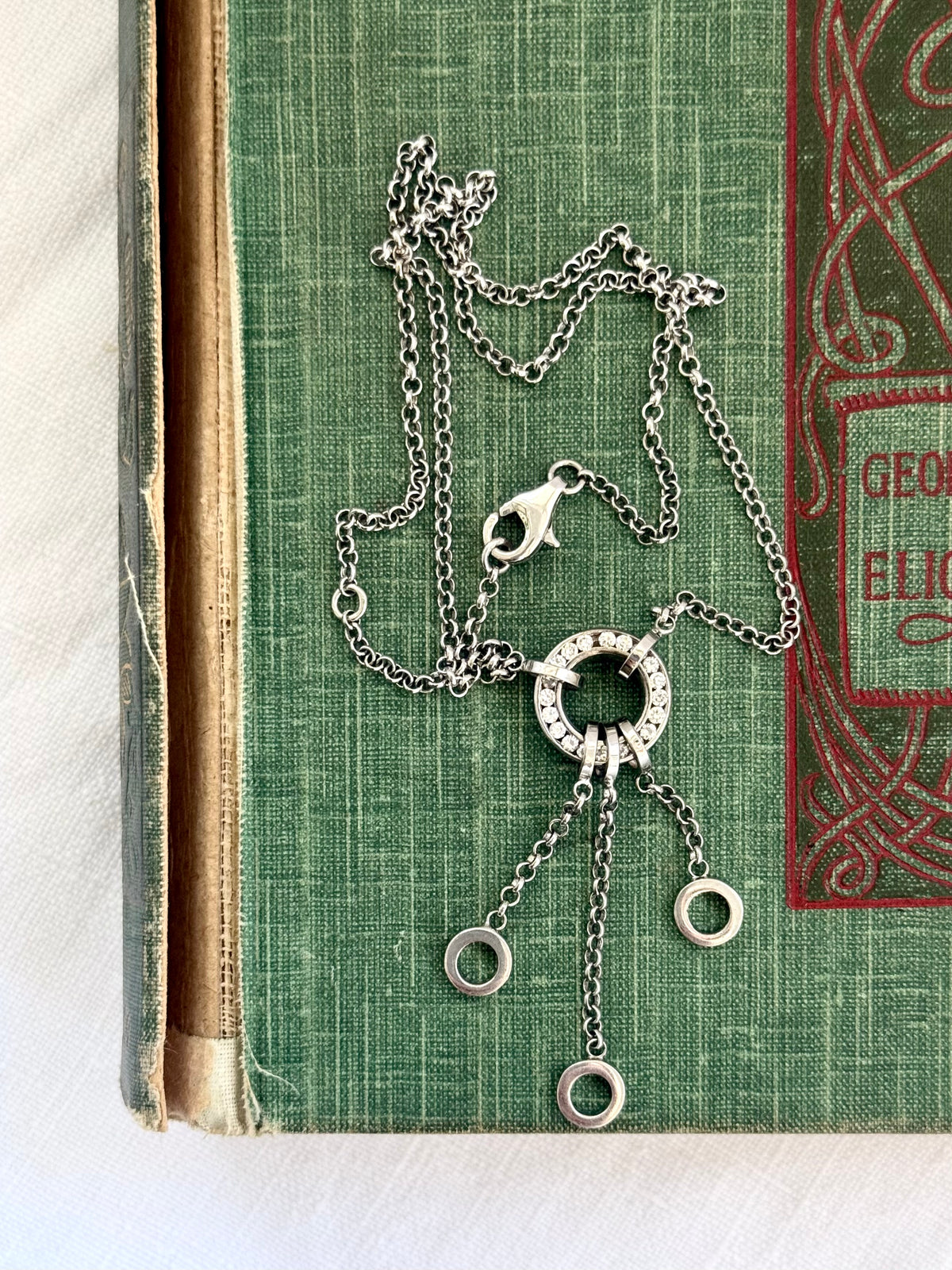 .925 Italian Giorgio Martello of Milano Italy silver charm dangle chain necklace