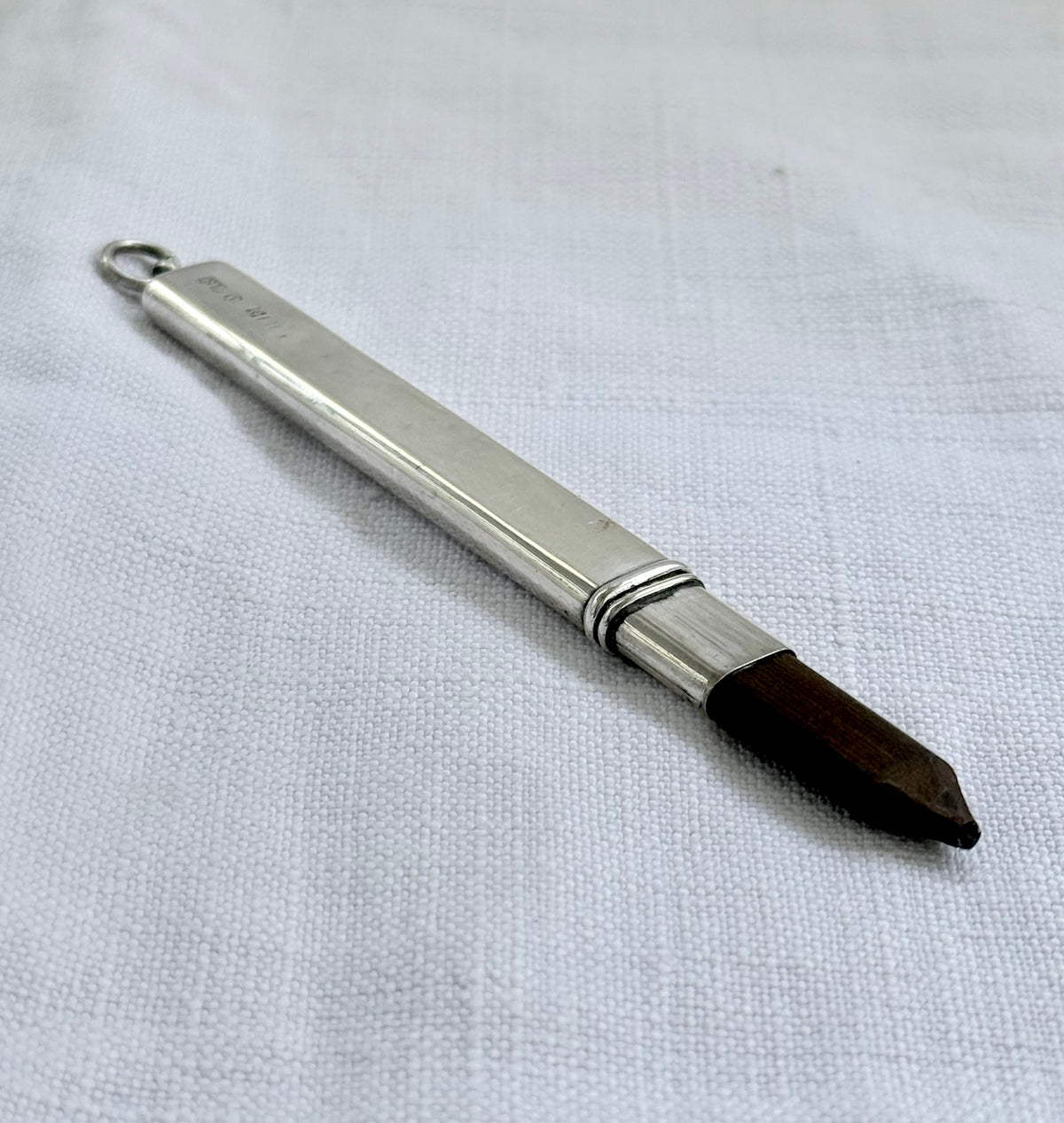 .1900s .925 antique hallmarked sterling silver Carpenter pencil chatelaine pendant useful item
