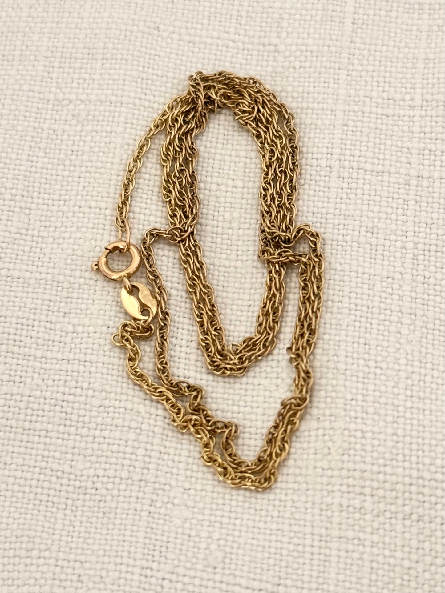 .375 .9ct gold classic rope weave Singapore luxury yellow gold chain necklace