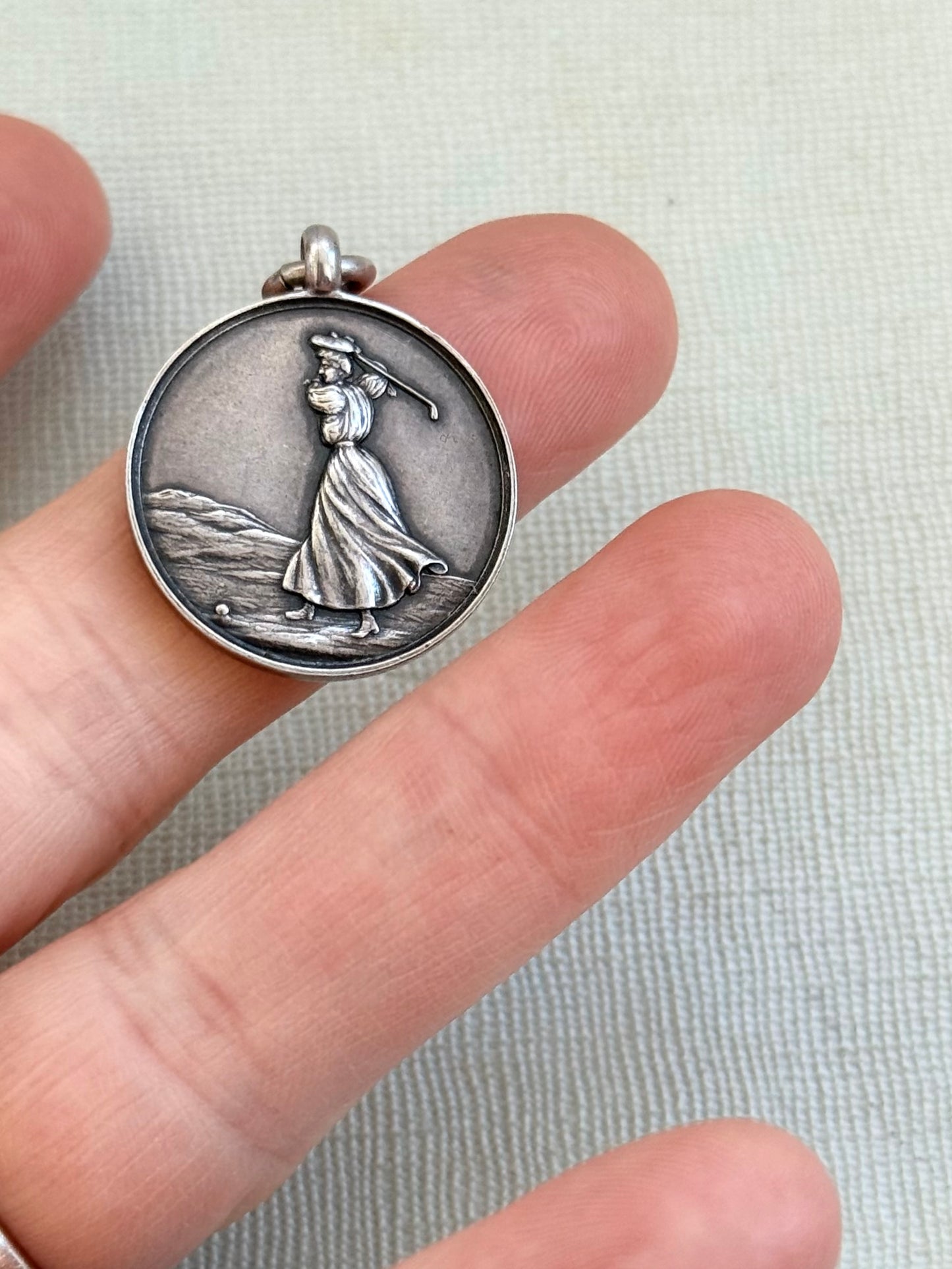 .1939 .925 athletics ladies award hallmarked silver awards fob medallion pendant