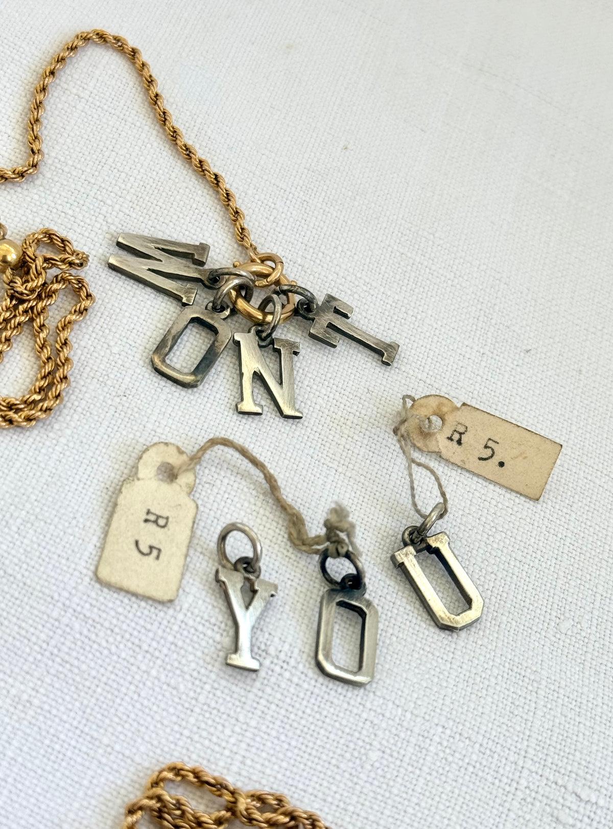 .925 vintage O capital letter pendant
