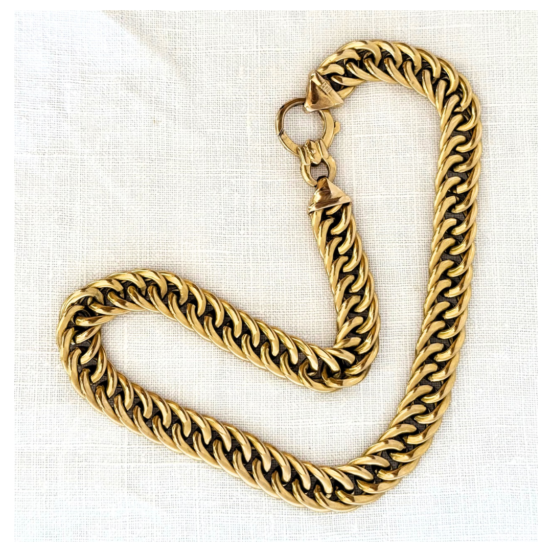 .13mm .1990s .375 modernist era chunky yellow 9ct gold thick Miami Curb Italian gold puffy luxurious gold Cuban Curb chain necklace