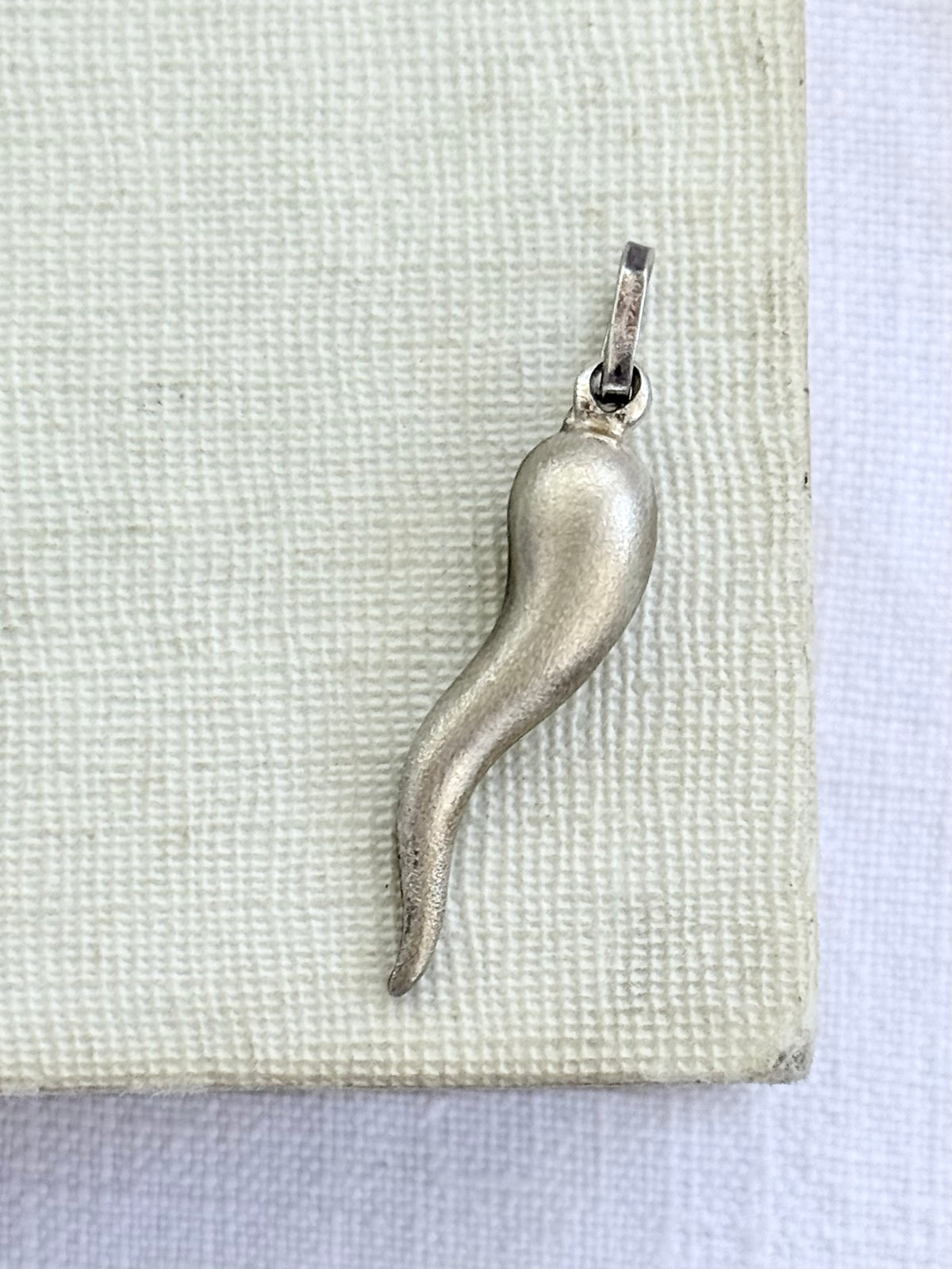 .1970s .925 Horn of Plenty Italian lucky charm talisman token large charm pendant